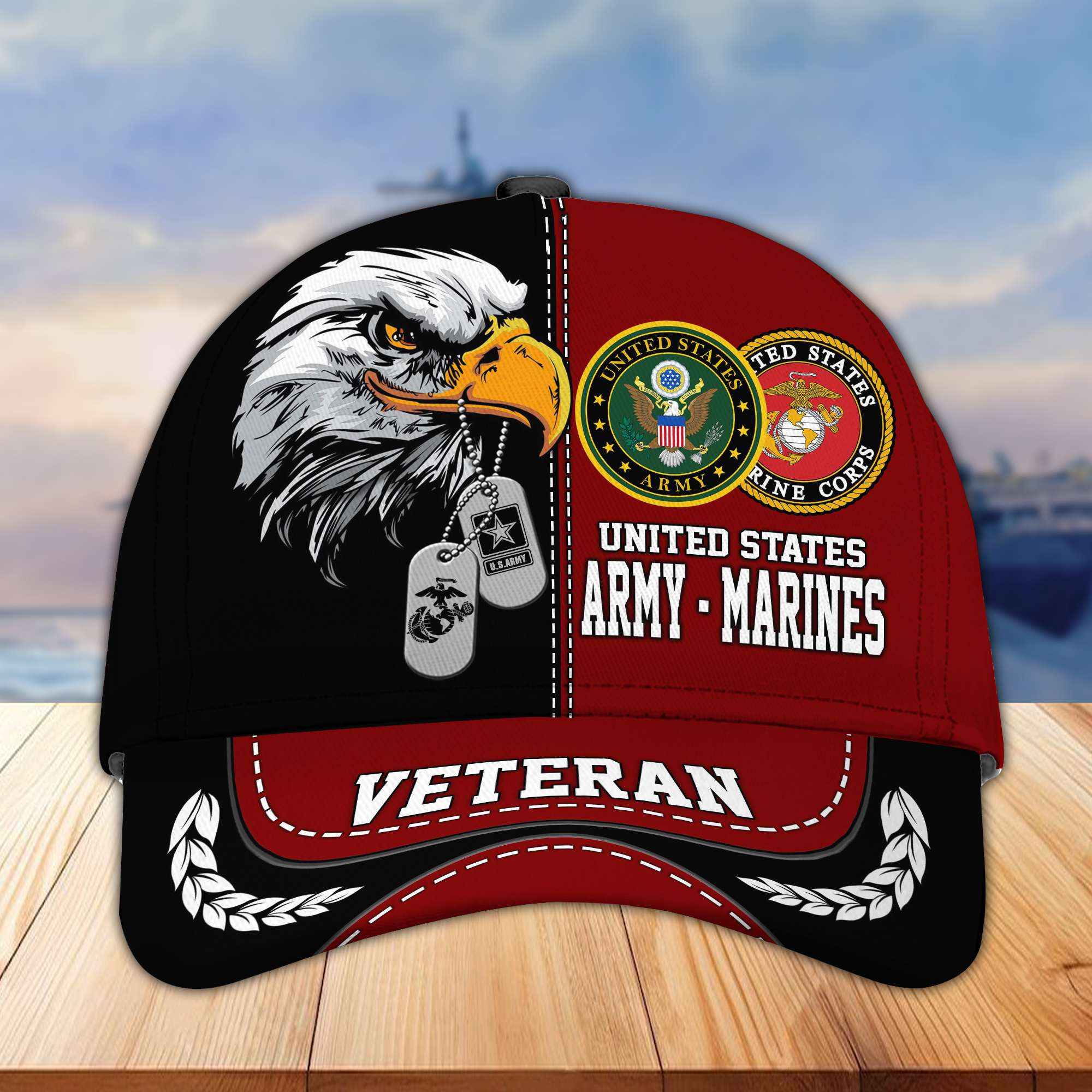 Premium US Army US Marines Veteran Cap BPVC160412