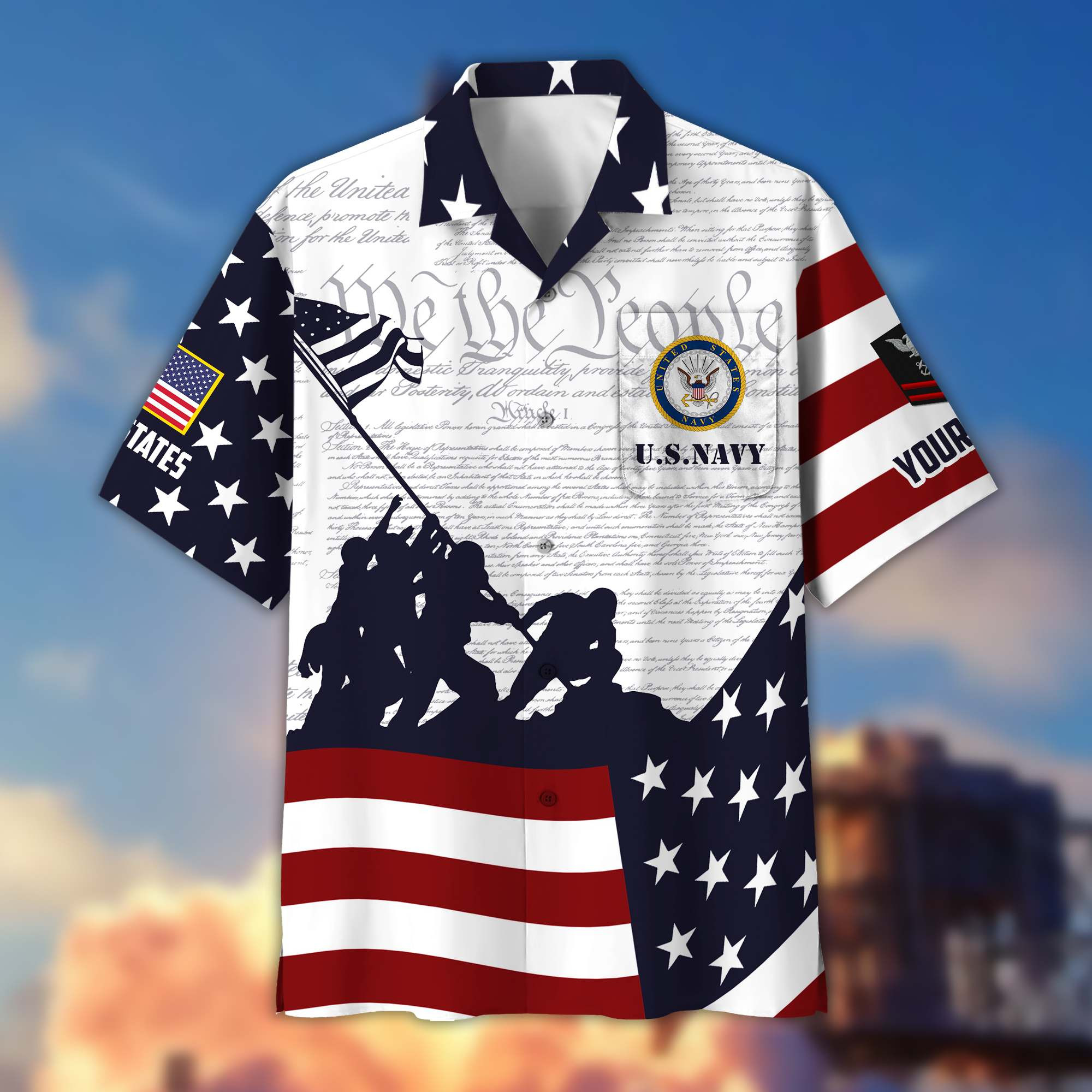 Premium Custom US Navy Veteran Hawaiian Shirt VPVC403902, Gifts For Navy Veteran, Best Gifts On Father’s Day, Armed Forces Day, Independence Day, Veterans Day