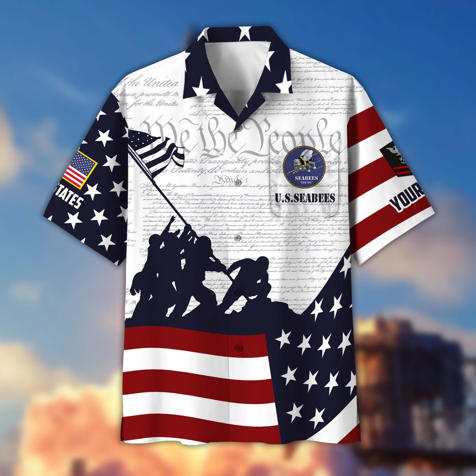 Premium Custom US Seabees Hawaiian Shirt VPVC403909, Gifts For Seabees Veteran, Best Gifts On Father’s Day, Armed Forces Day, Independence Day, Veterans Day
