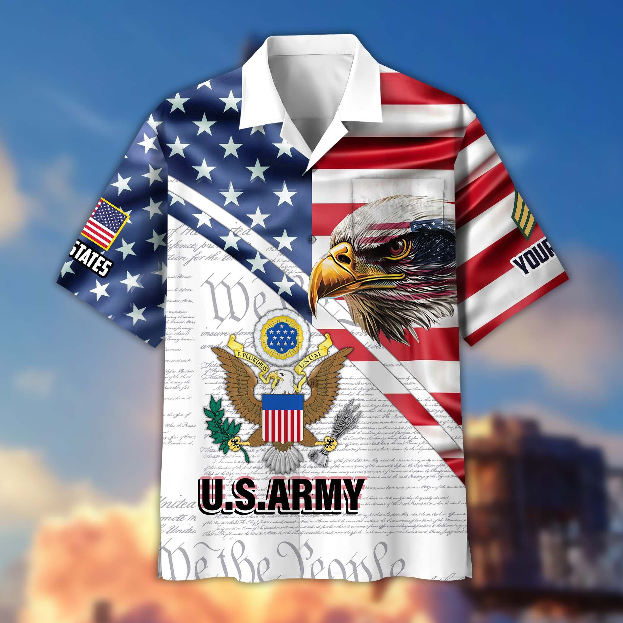 Premium Custom US Army Veteran Hawaiian Shirt VPVC404001, Gifts For Army Veteran, Best Gifts On Father’s Day, Armed Forces Day, Independence Day, Veterans Day