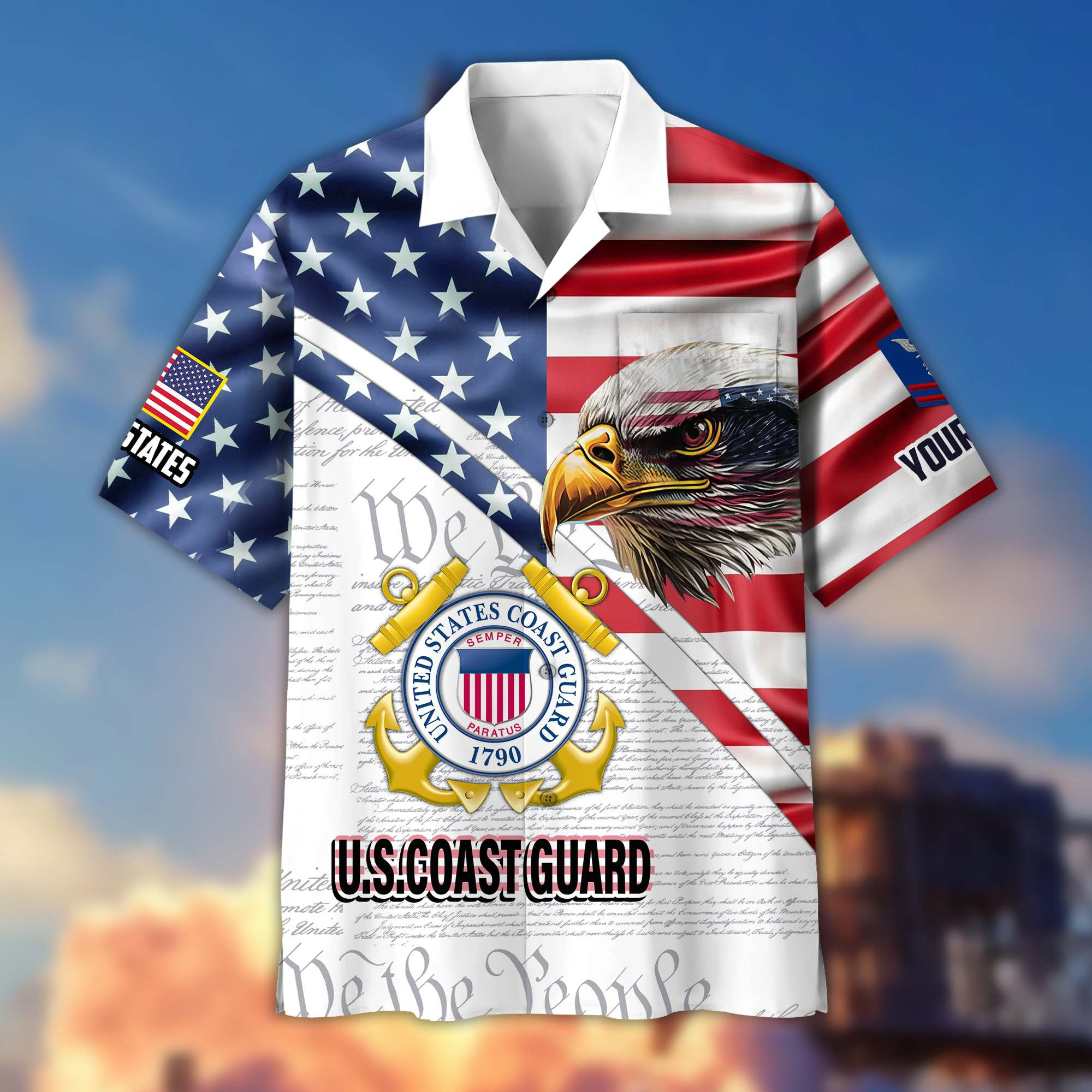 Premium Custom USCG Veteran Hawaiian Shirt VPVC404005, Gifts For Coast Guard Veteran, Best Gifts On Father’s Day, Armed Forces Day, Independence Day, Veterans Day