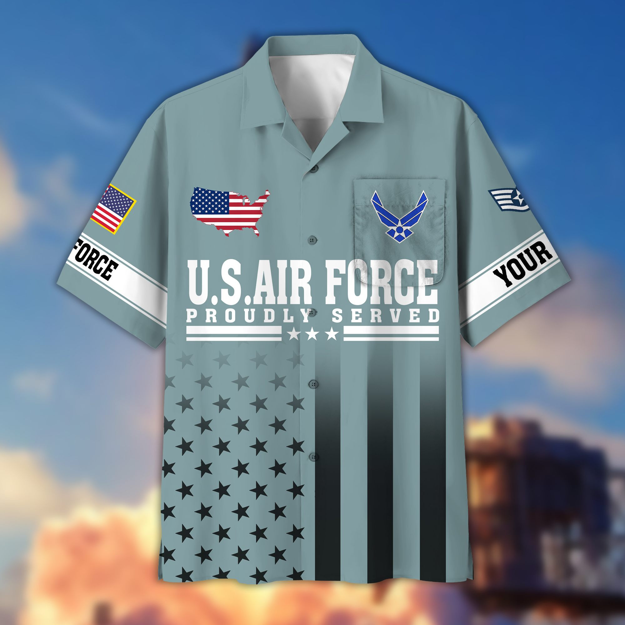 Premium Custom USAF Veteran Hawaiian Shirt VPVC404104, Gifts For Air Force Veteran, Best Gifts On Father’s Day, Armed Forces Day, Independence Day, Veterans Day