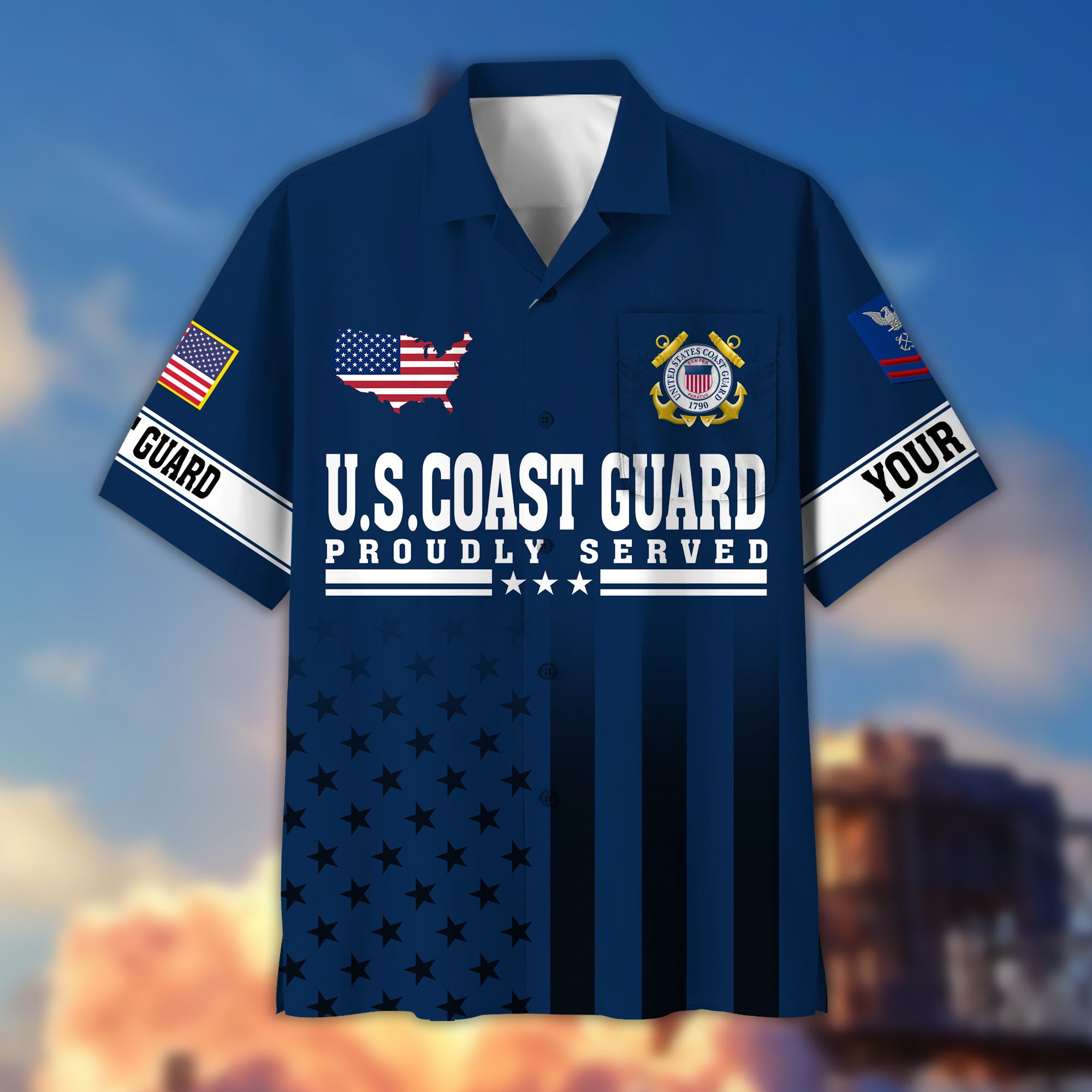 Premium Custom USCG Veteran Hawaiian Shirt VPVC404105, Gifts For Coast Guard Veteran, Best Gifts On Father’s Day, Armed Forces Day, Independence Day, Veterans Day