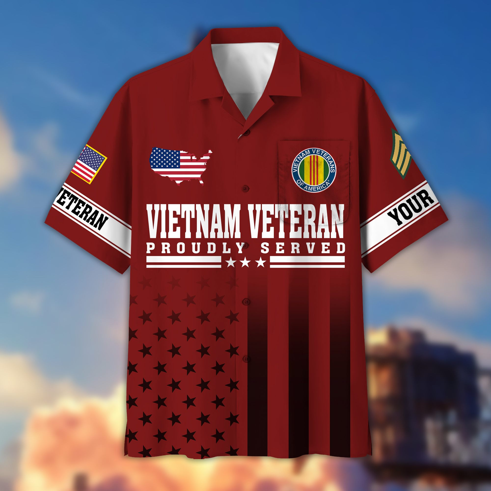 Premium Custom Vietnam Veteran Hawaiian Shirt VPVC404106, Gifts For Vietnam Veteran, Best Gifts On Father’s Day, Armed Forces Day, Independence Day, Veterans Day