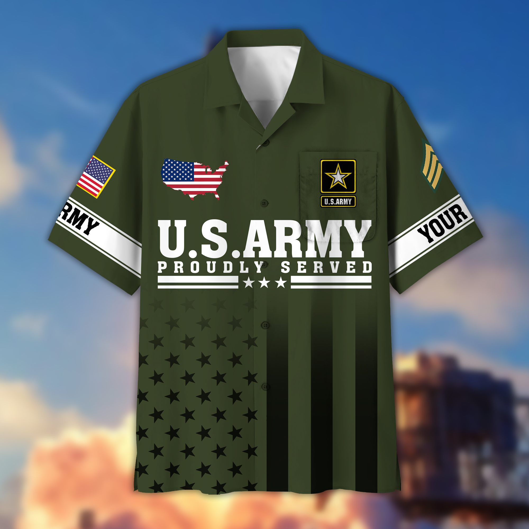 Premium Custom US Army Veteran Hawaiian Shirt VPVC404110, Gifts For Army Veteran, Best Gifts On Father’s Day, Armed Forces Day, Independence Day, Veterans Day