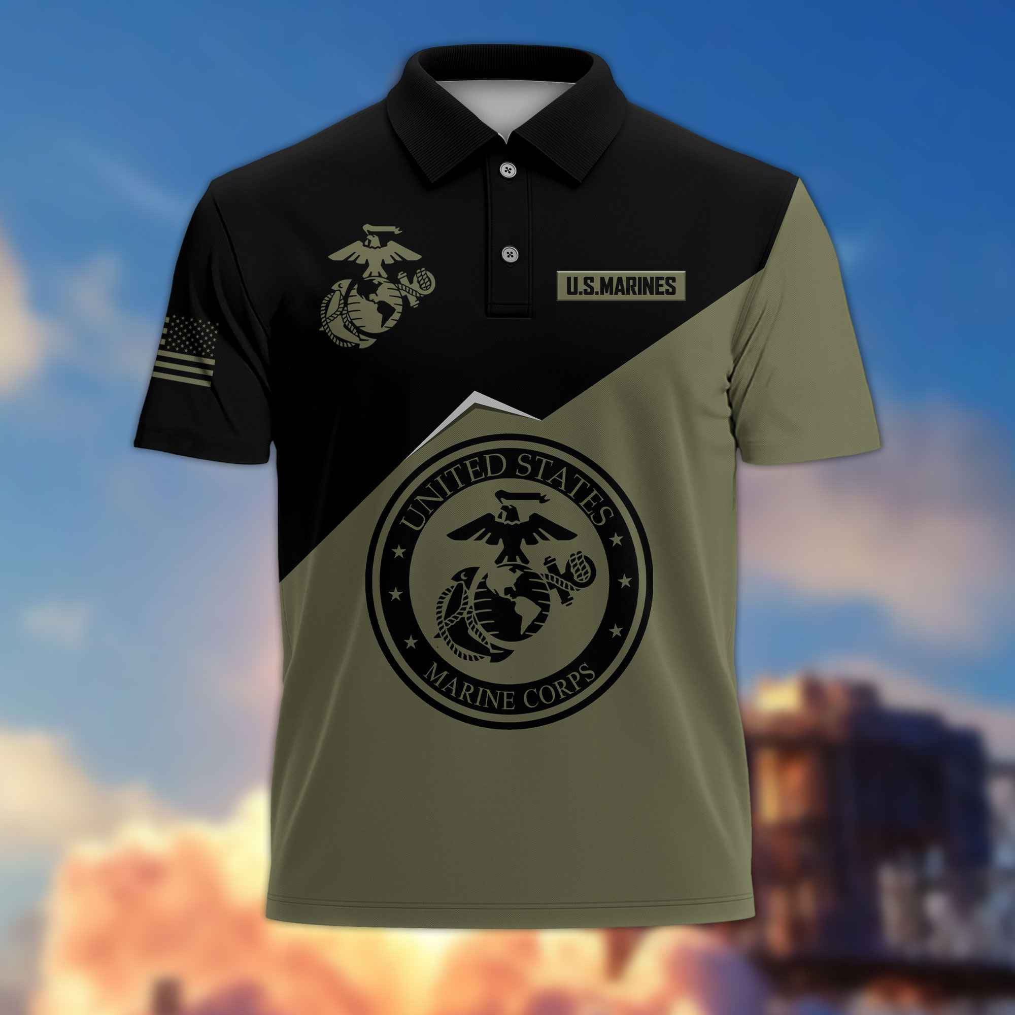 Unique USMC Polo Shirt VPVC216811, Gifts For Marine Veteran, Best Gifts On Father’s Day, Independence Day, Veterans Day