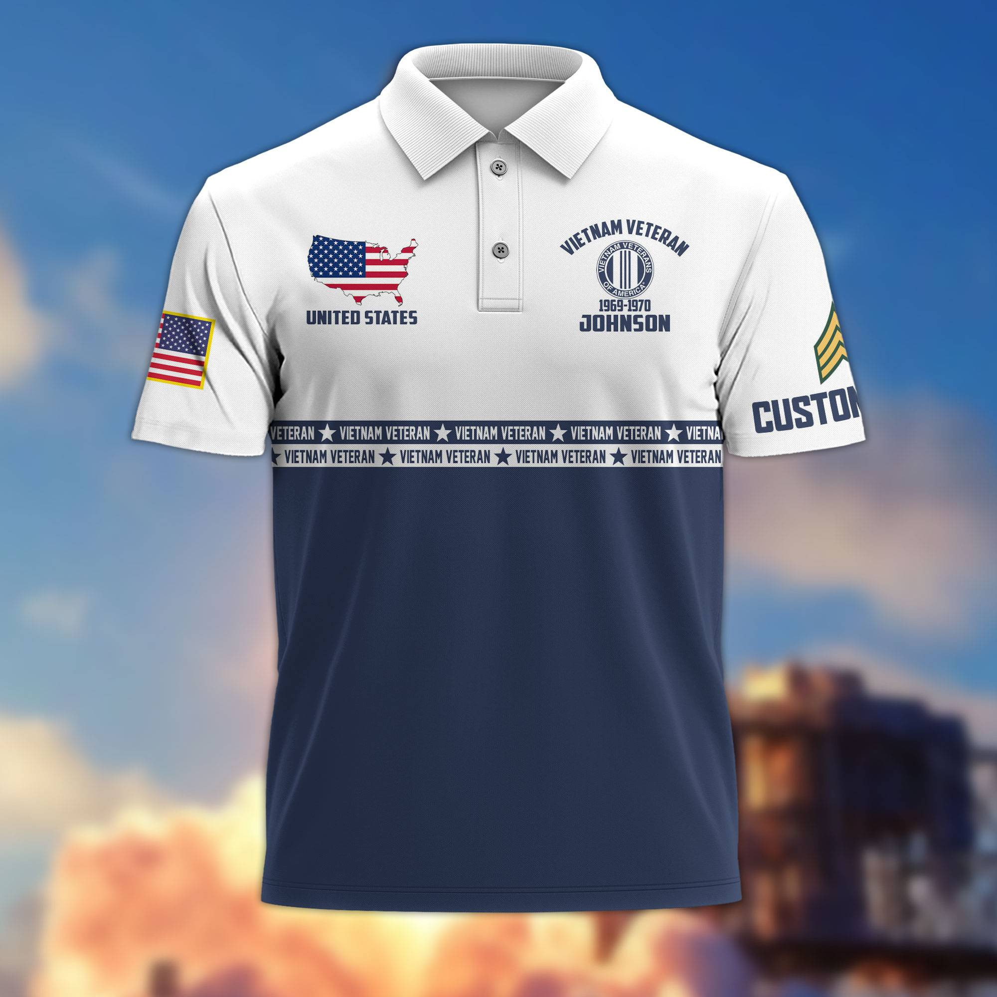 Vietnam Veteran Custom Polo Shirt VPVC216906, Gifts For Vietnam Veteran, Best Gifts On Father’s Day, Armed Forces Day, Independence Day, Veterans Day