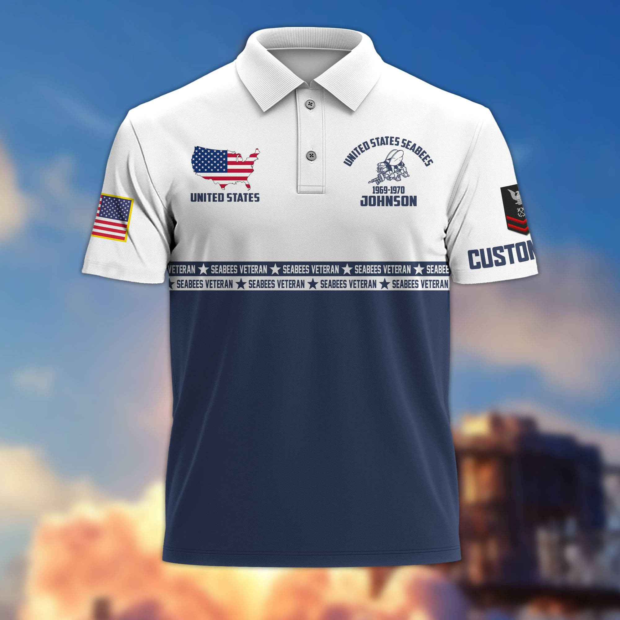 US Seabees Custom Polo Shirt VPVC216909, Gifts For Seabees Veteran, Best Gifts On Father’s Day, Armed Forces Day, Independence Day, Veterans Day