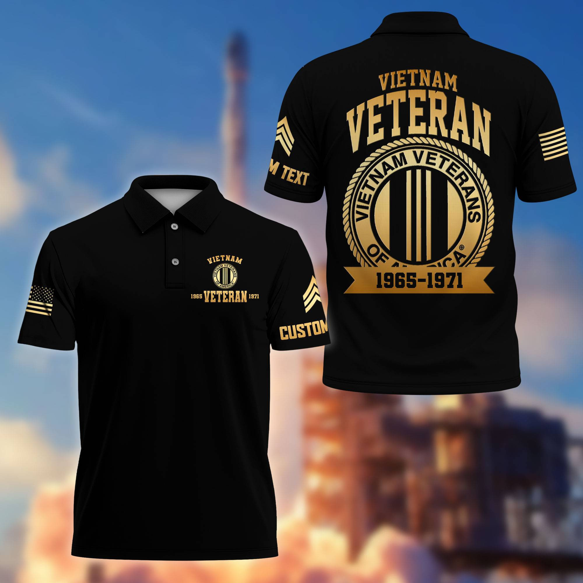 Premium Vietnam Veteran Polo Shirt VPVC217006, Custom Name, Rank, Year, Gifts For Vietnam Veteran, Best Gifts On Father’s Day, Armed Forces Day, Independence Day, Veterans Day