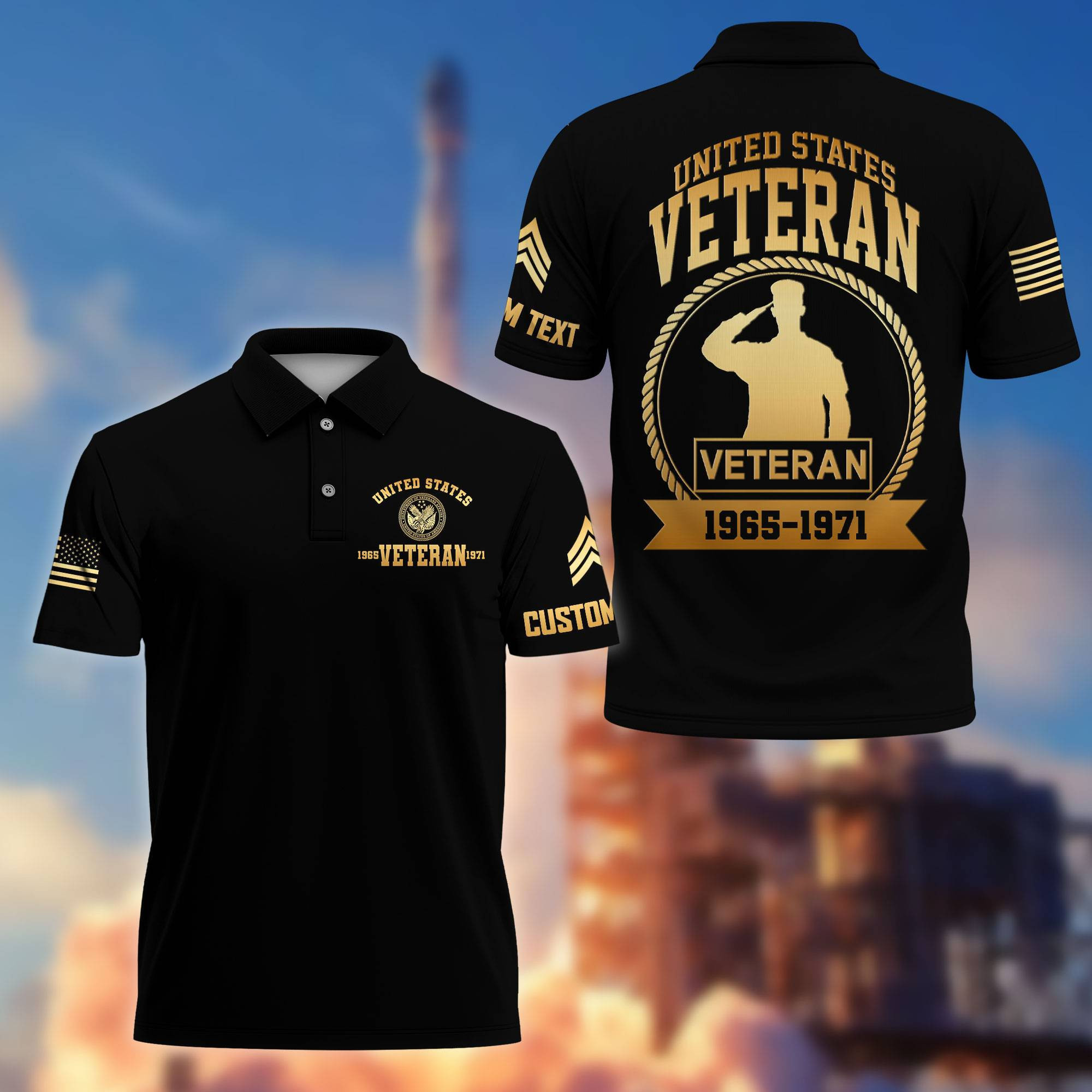 Premium US Veteran Polo Shirt VPVC217007, Custom Name, Rank, Year, Gifts For US Veteran, Best Gifts On Father’s Day, Armed Forces Day, Independence Day, Veterans Day