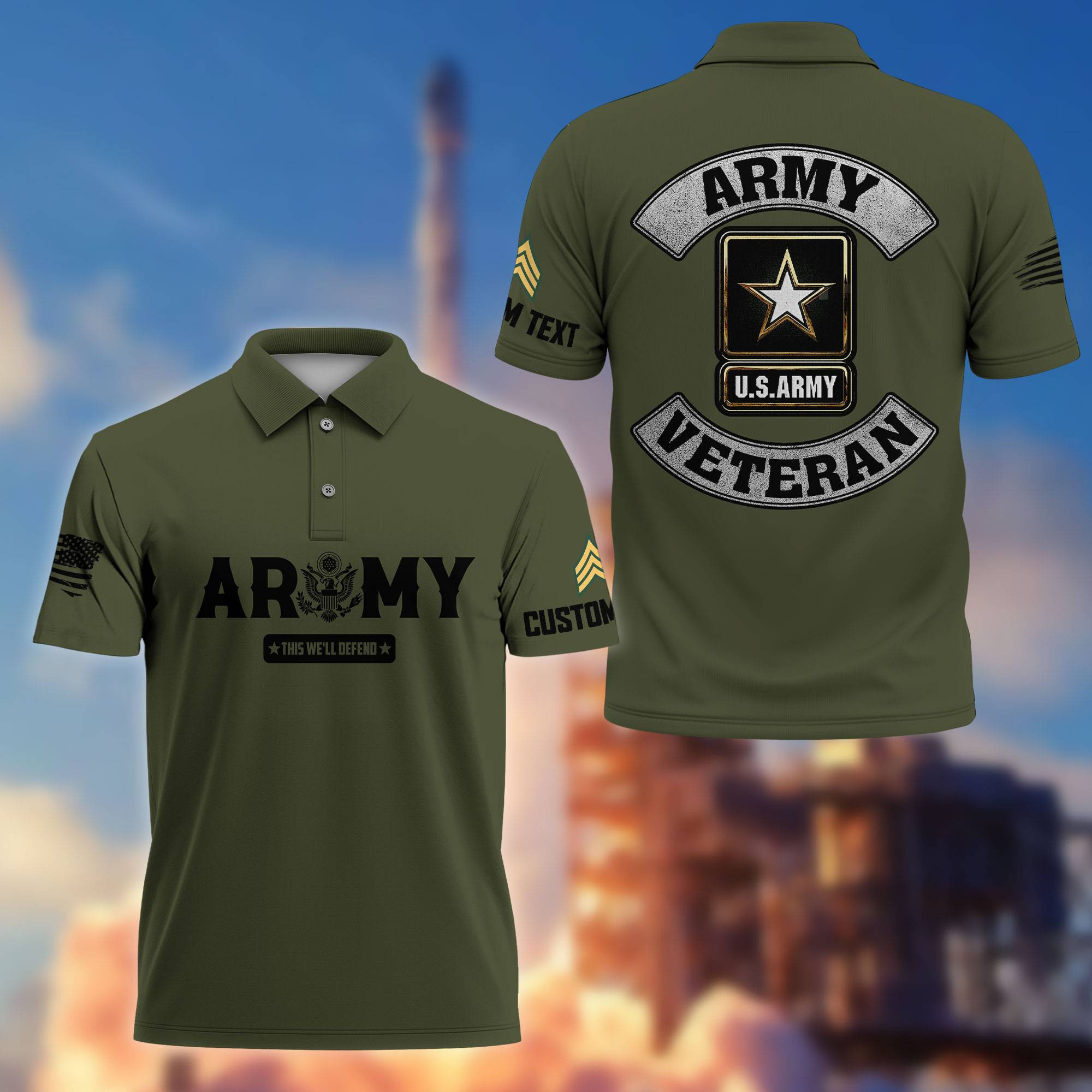Premium Custom US Army Polo Shirt VPVC217101, Gifts For Army Veteran, Best Gifts On Father’s Day, Armed Forces Day, Independence Day, Veterans Day
