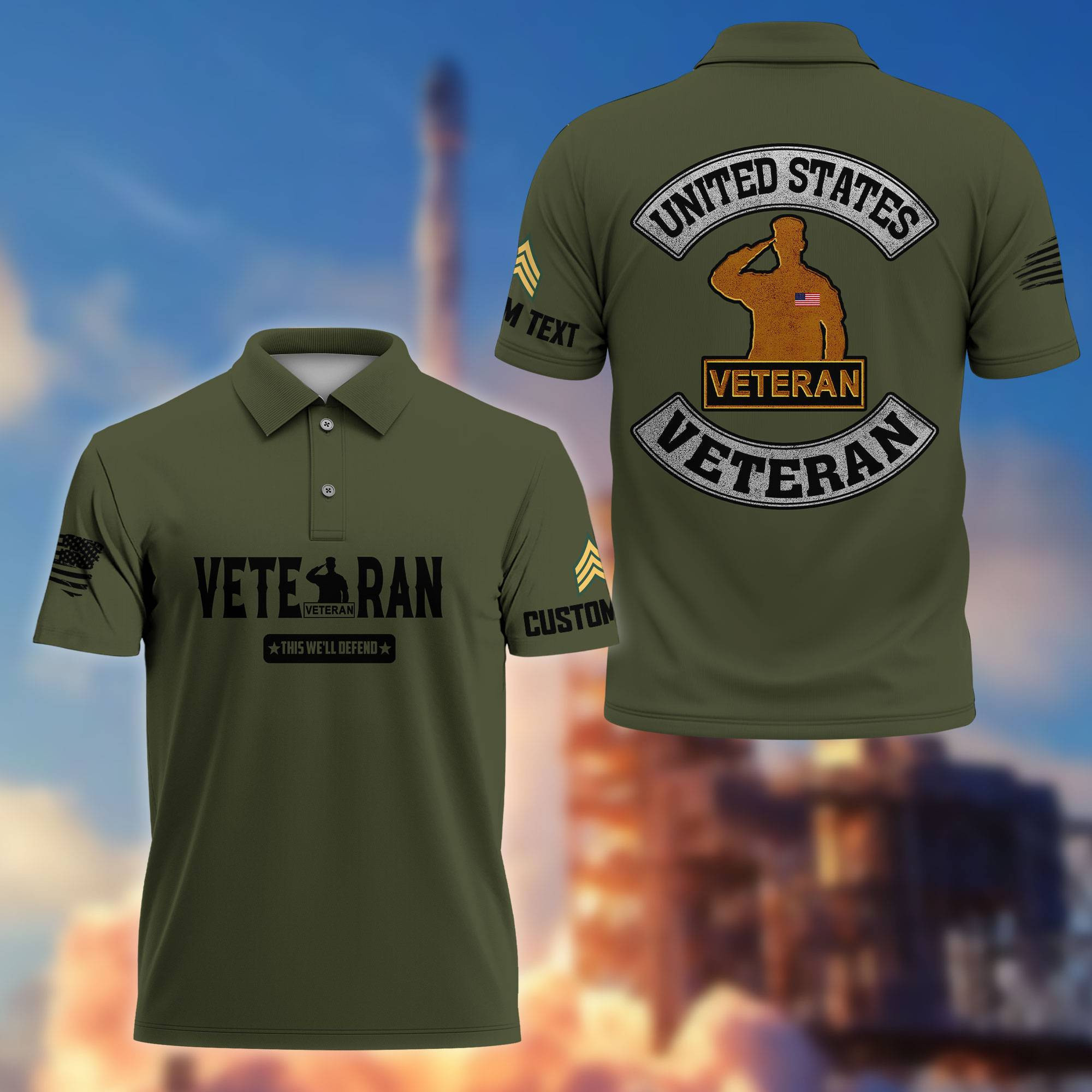 Premium Custom US Veteran Polo Shirt VPVC217107, Gifts For US Veteran, Best Gifts On Father’s Day, Armed Forces Day, Independence Day, Veterans Day