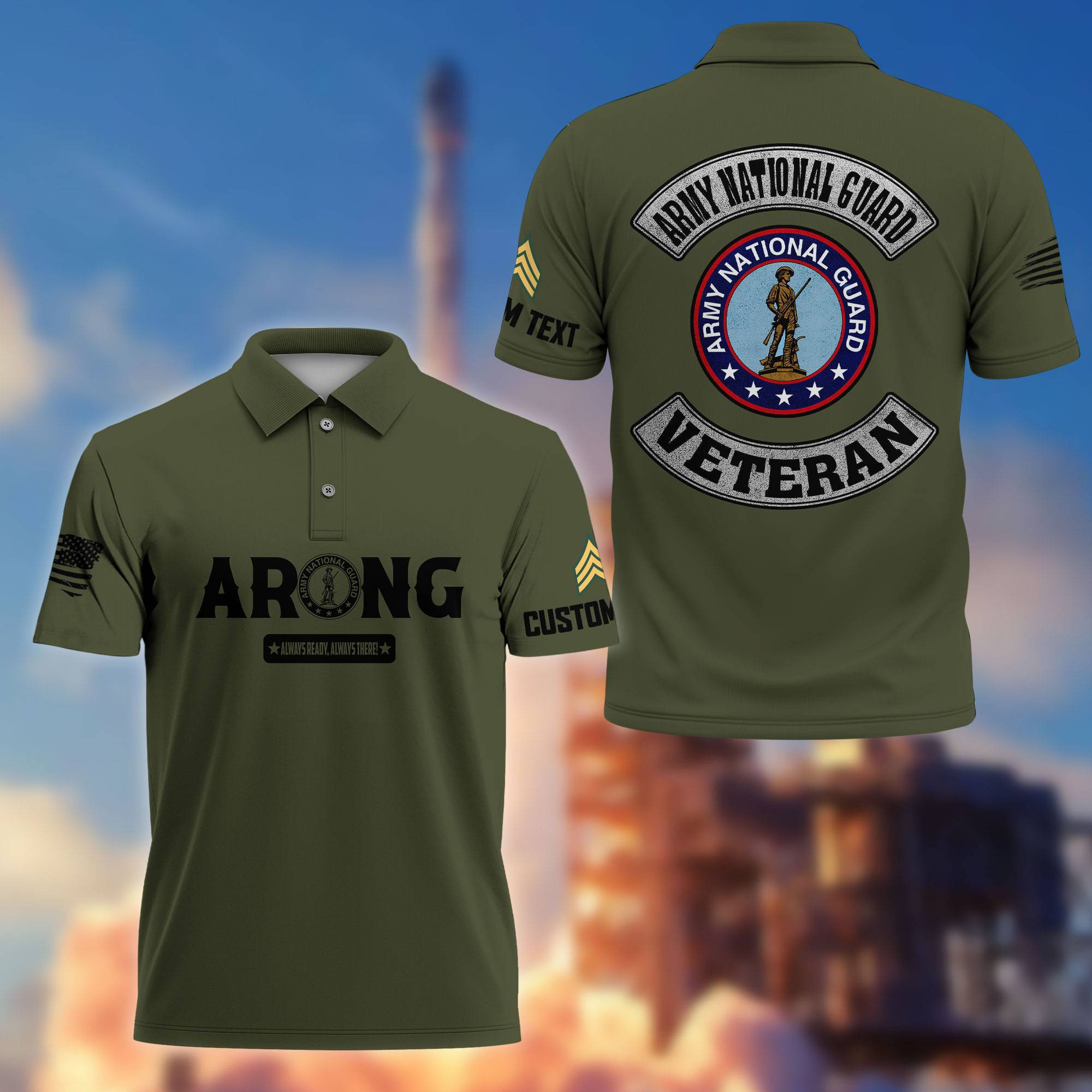 Premium Custom US Army National Guard Polo Shirt VPVC217108, Gifts For Army National Guard Veteran, Best Gifts On Father’s Day, Armed Forces Day, Independence Day, Veterans Day