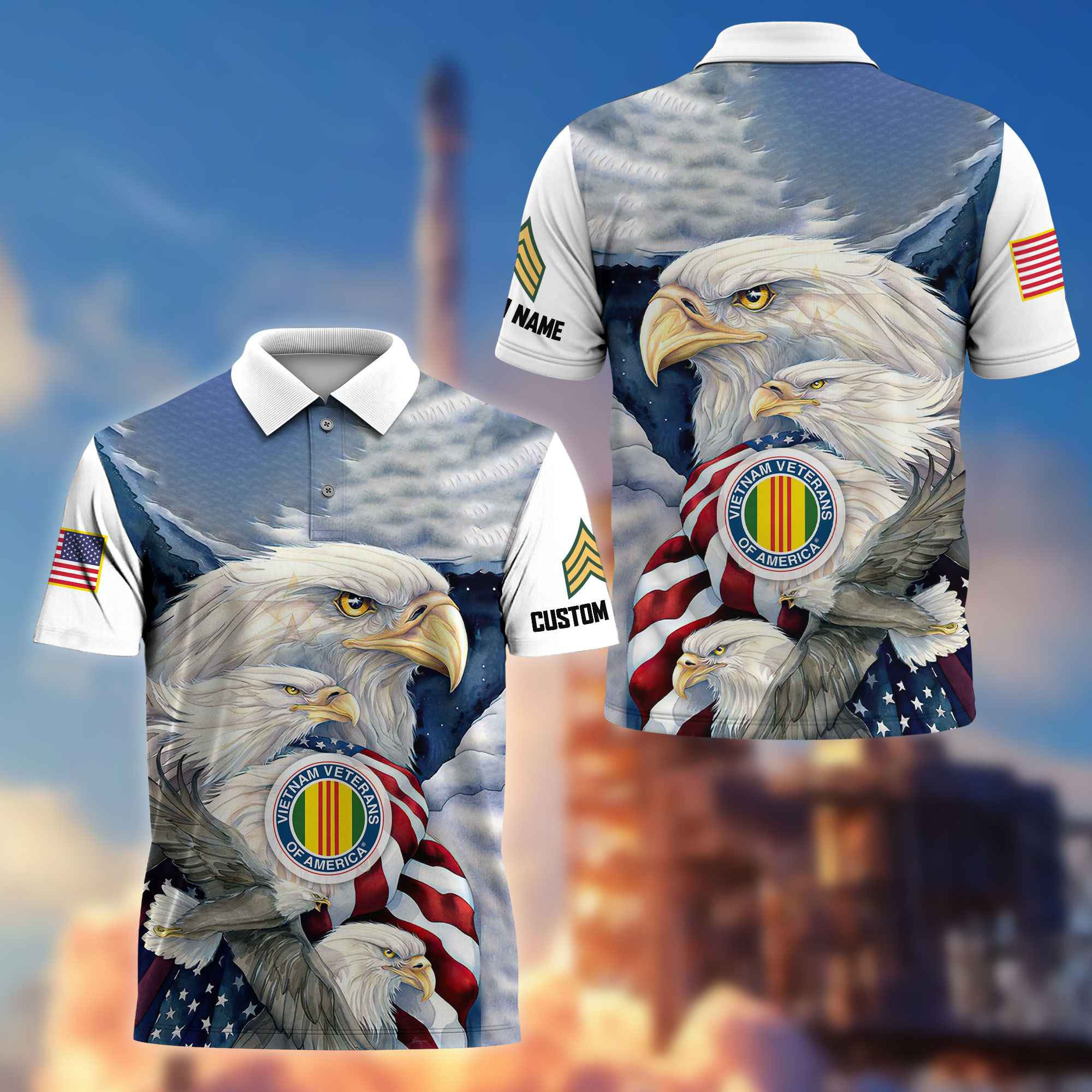 Unique Custom Name, Rank Vietnam Veteran Polo Shirt VPVC217206, Gifts For Vietnam Veteran, Best Gifts On Father’s Day, Independence Day, Veterans Day
