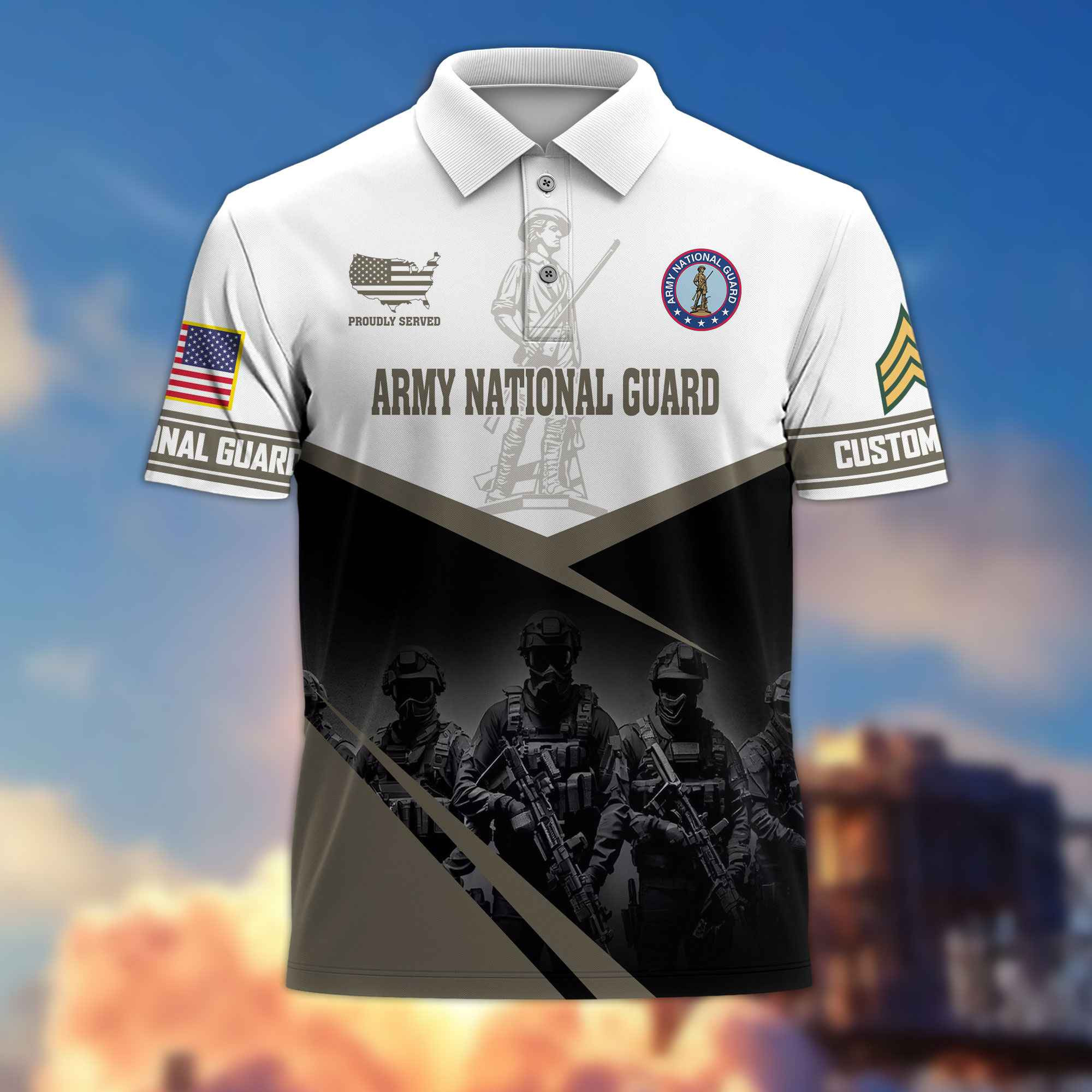 US Army National Guard Custom Polo Shirt VPVC217308, Gifts For Army National Guard Veteran, Best Gifts On Father’s Day, Armed Forces Day, Independence Day, Veterans Day