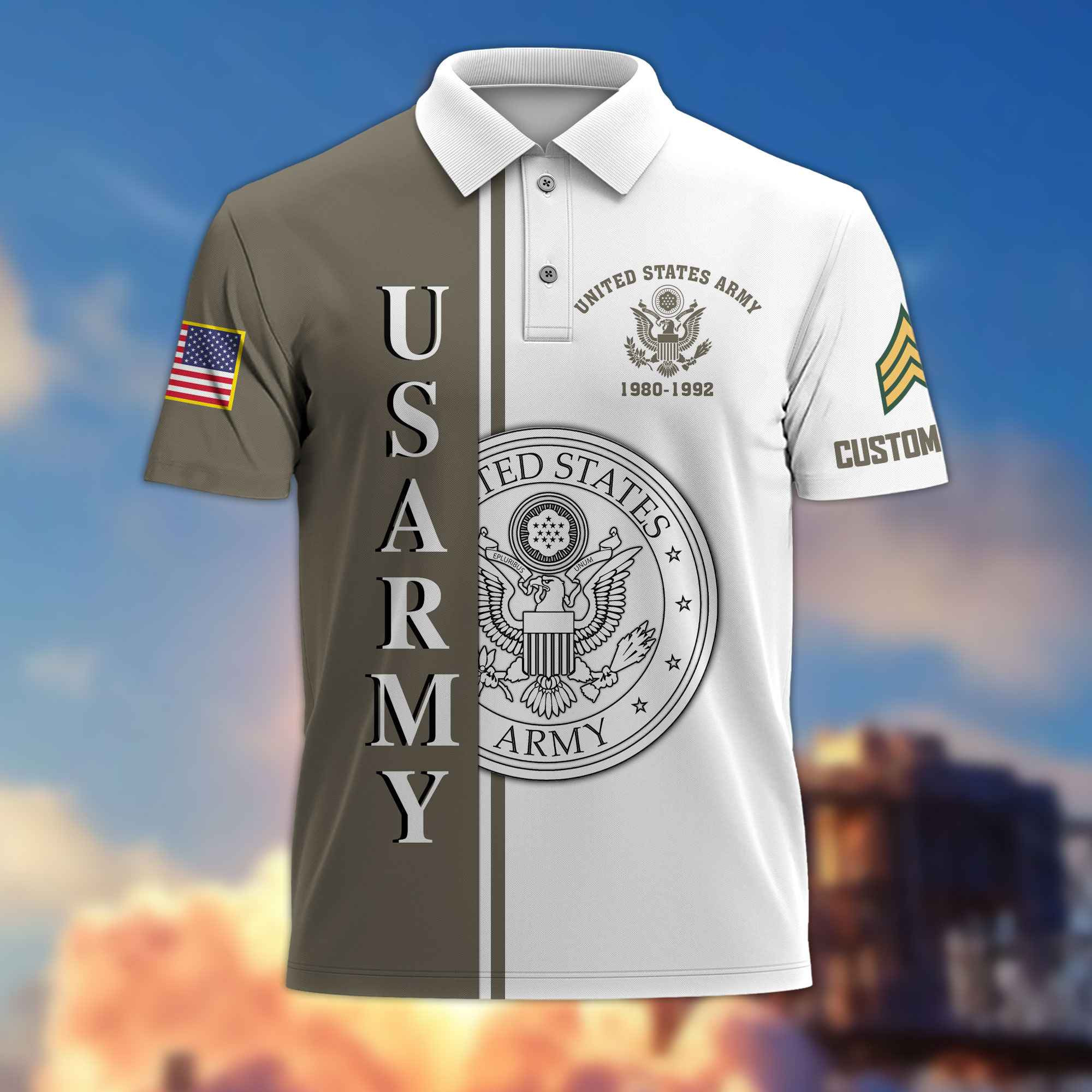 Premium Custom US Army Polo Shirt VPVC217510, Gifts For Army Veteran, Best Gifts On Father’s Day, Armed Forces Day, Independence Day, Veterans Day