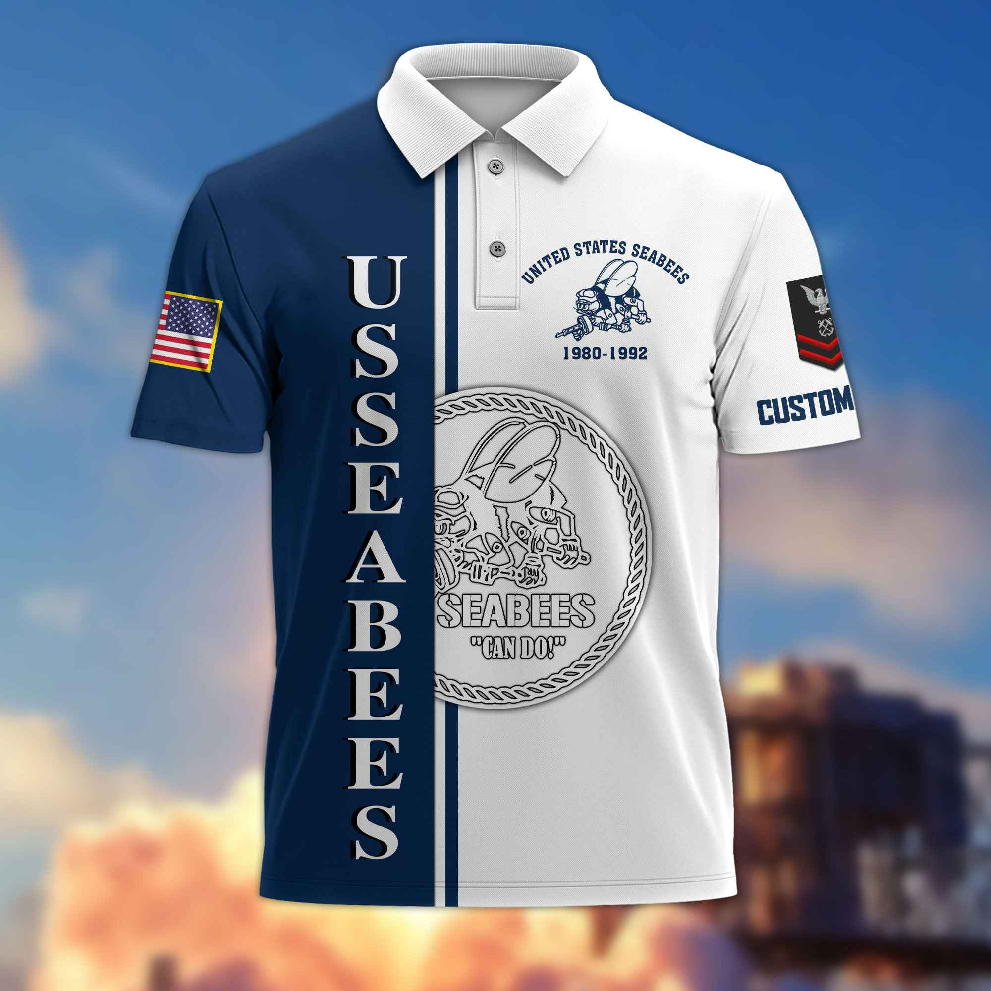 Premium Custom US Seabees Polo Shirt VPVC217509, Gifts For Seabees Veteran, Best Gifts On Father’s Day, Armed Forces Day, Independence Day, Veterans Day