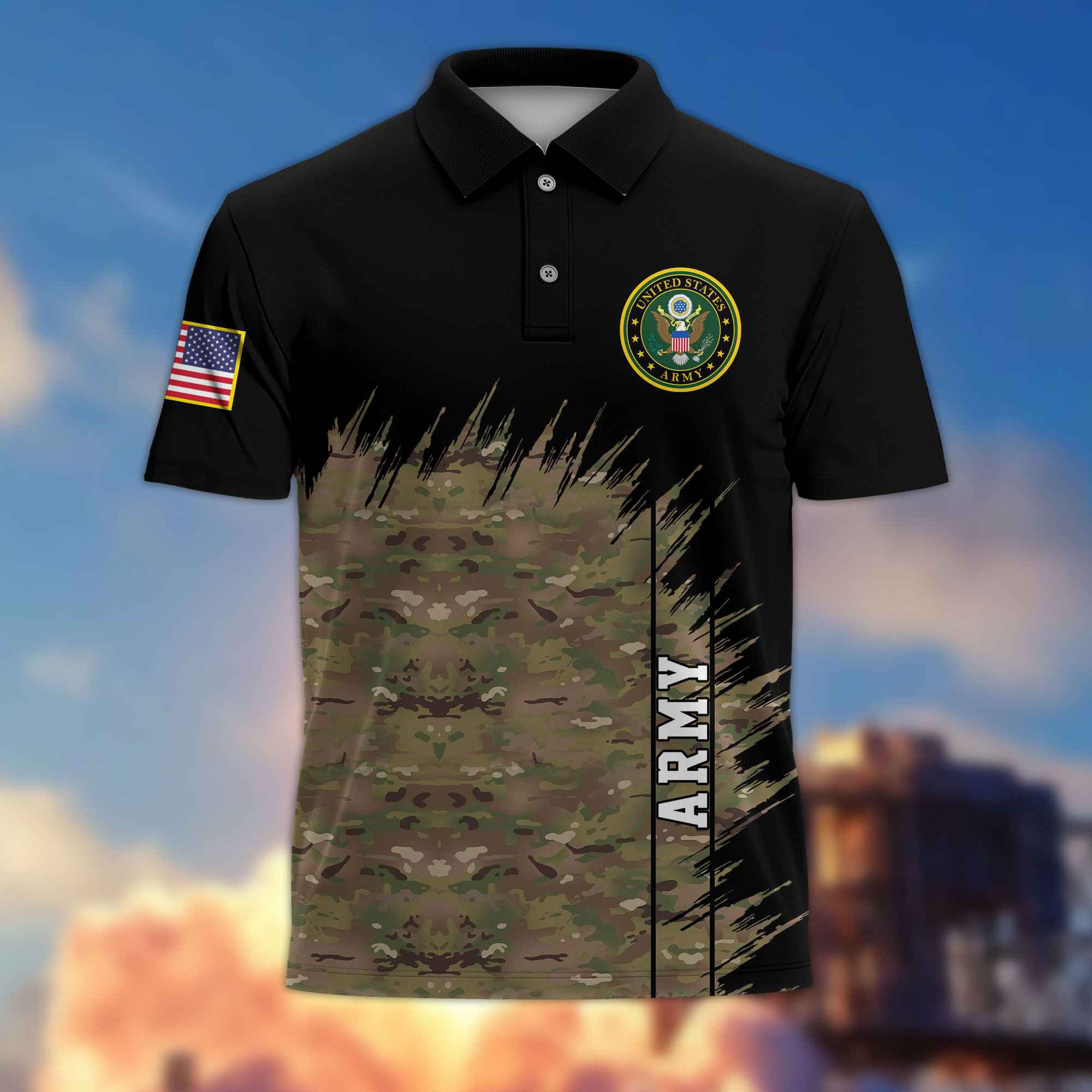 Unique US Army Polo Shirt VPVC217701, Gifts For Army Veteran, Best Gifts On Father’s Day, Independence Day, Veterans Day