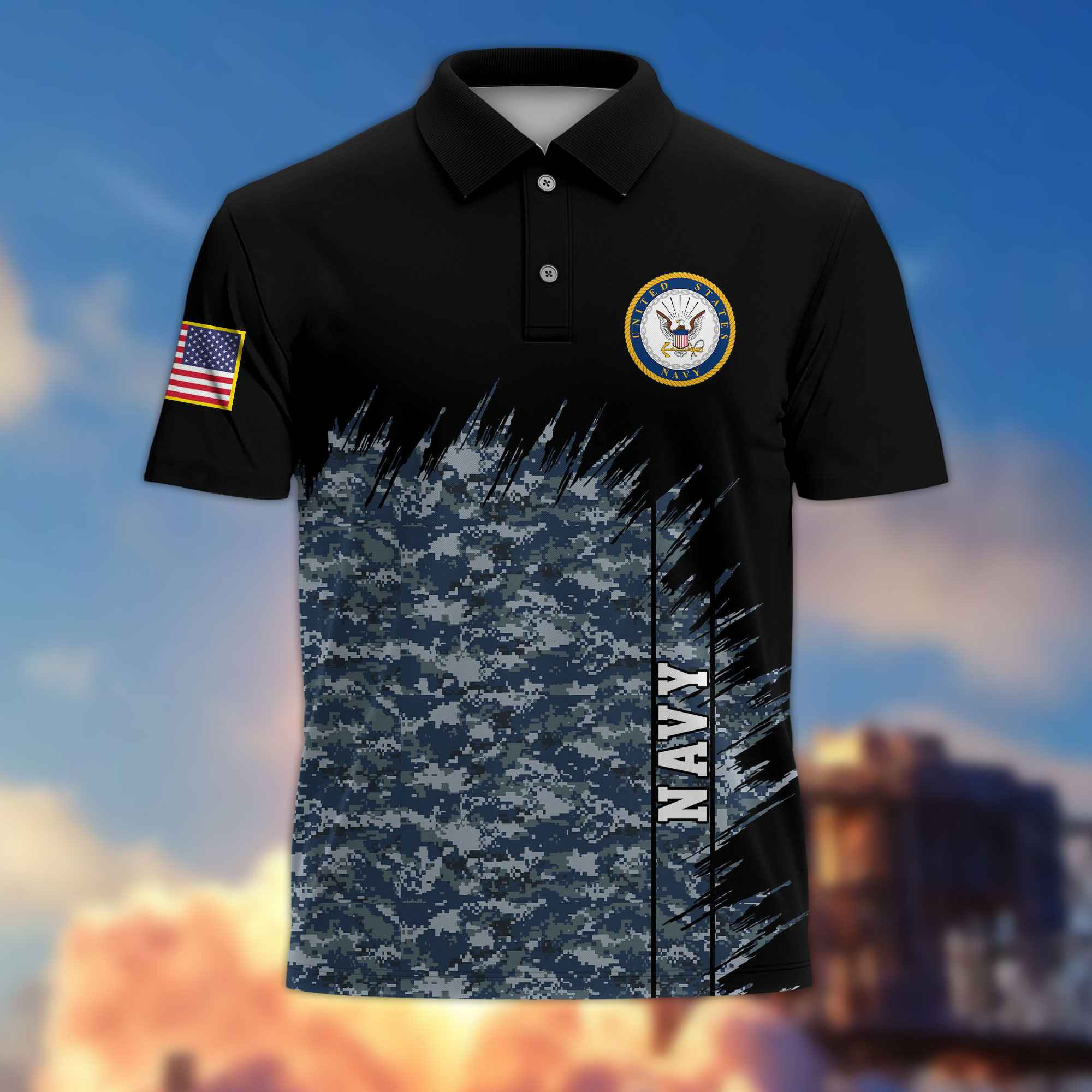 Unique US Navy Polo Shirt VPVC217702, Gifts For Navy Veteran, Best Gifts On Father’s Day, Independence Day, Veterans Day