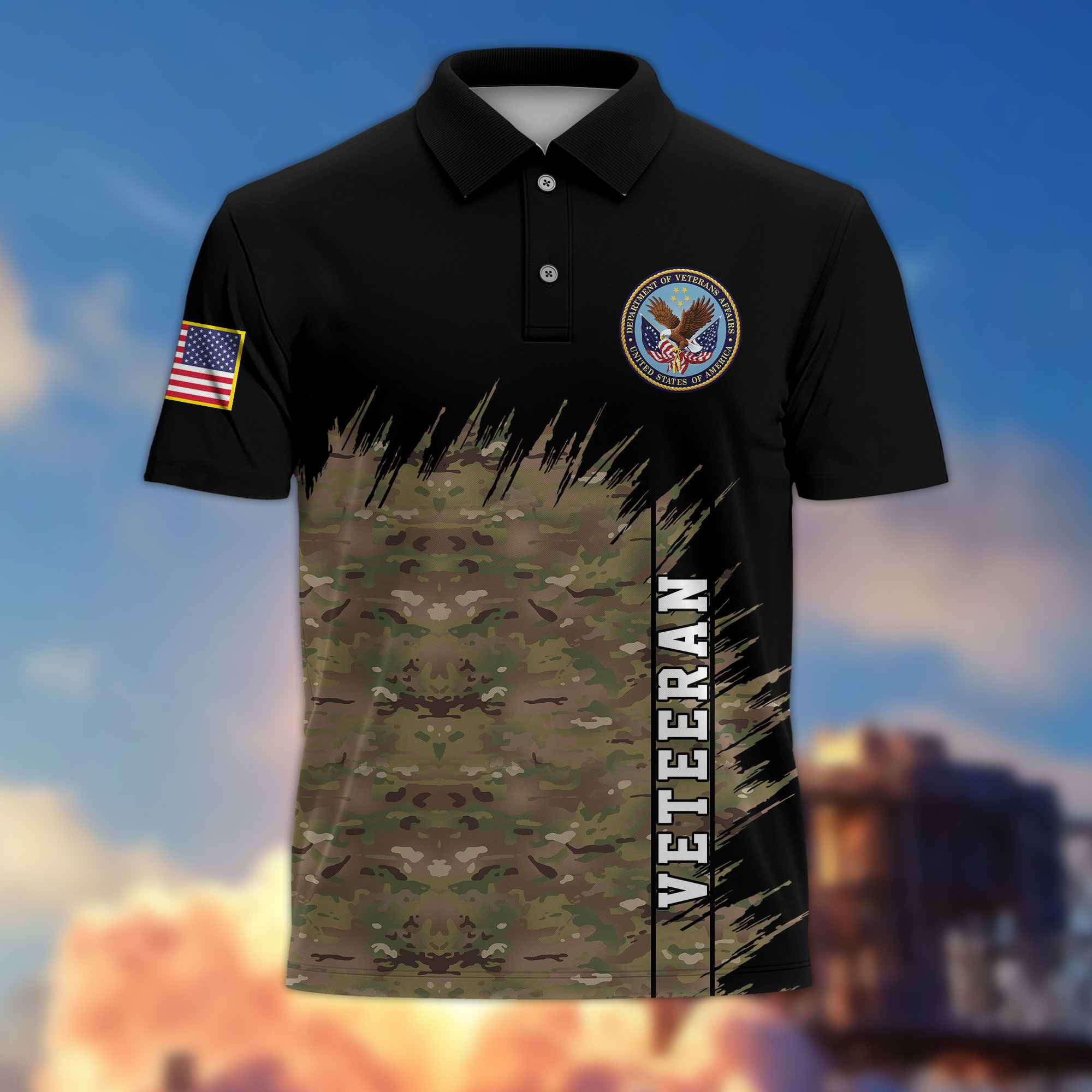 Unique US Veteran Polo Shirt VPVC217707, Gifts For US Veteran, Best Gifts On Father’s Day, Independence Day, Veterans Day