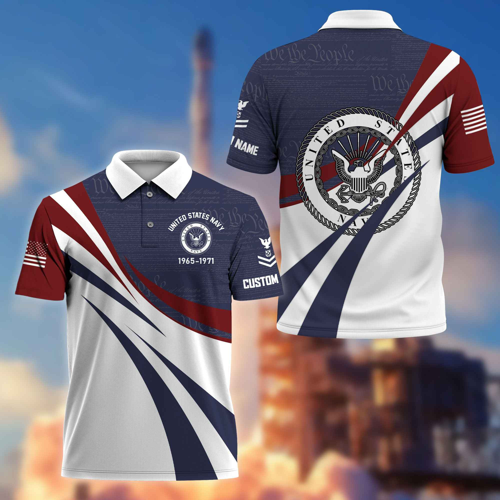 Premium US Navy Polo Shirt VPVC217902, Custom Name, Rank, Year Gifts For Navy Veteran, Best Gifts On Father’s Day, Armed Forces Day, Independence Day, Veterans Day