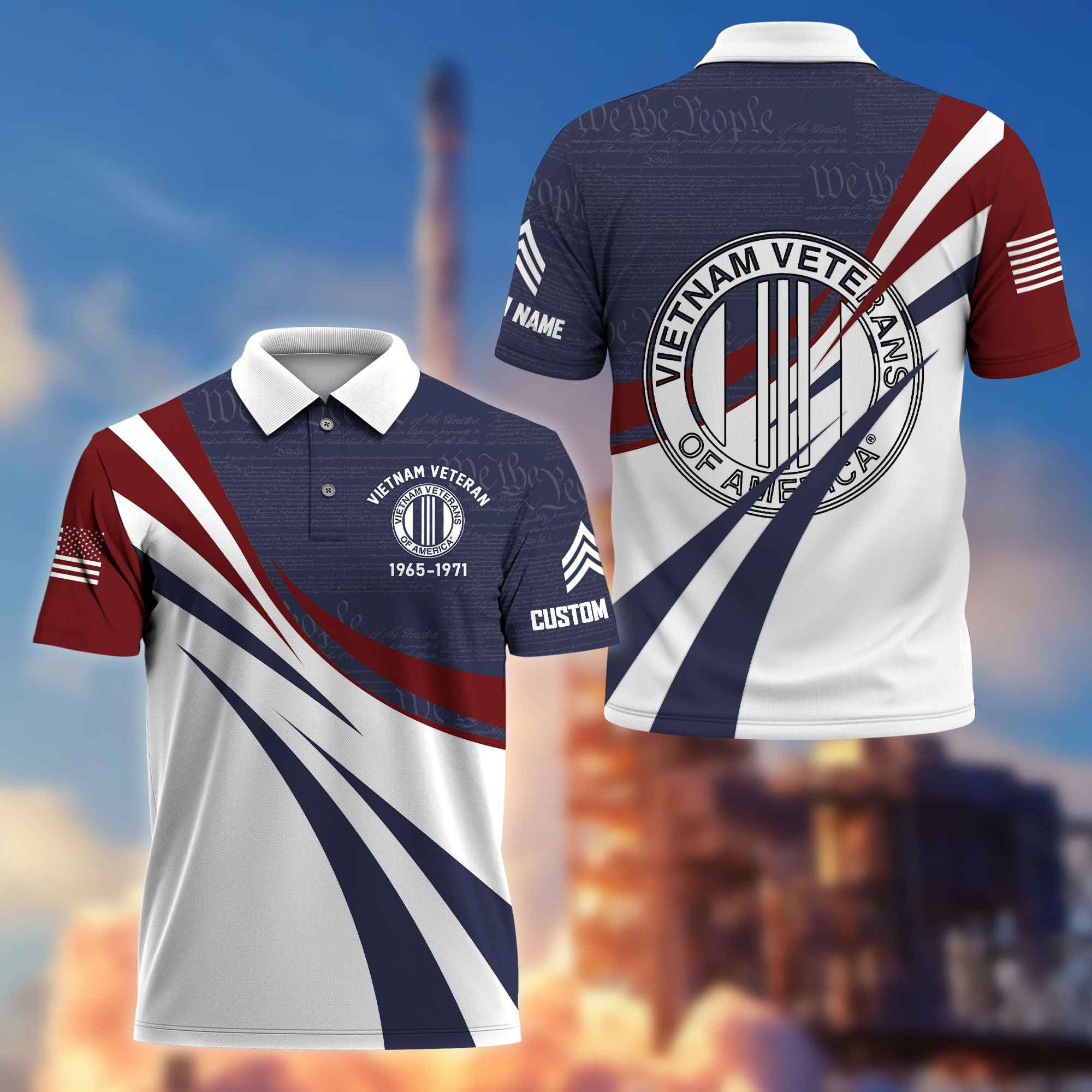 Premium Vietnam Veteran Polo Shirt VPVC217906, Custom Name, Rank, Year, Gifts For Vietnam Veteran, Best Gifts On Father’s Day, Armed Forces Day, Independence Day, Veterans Day