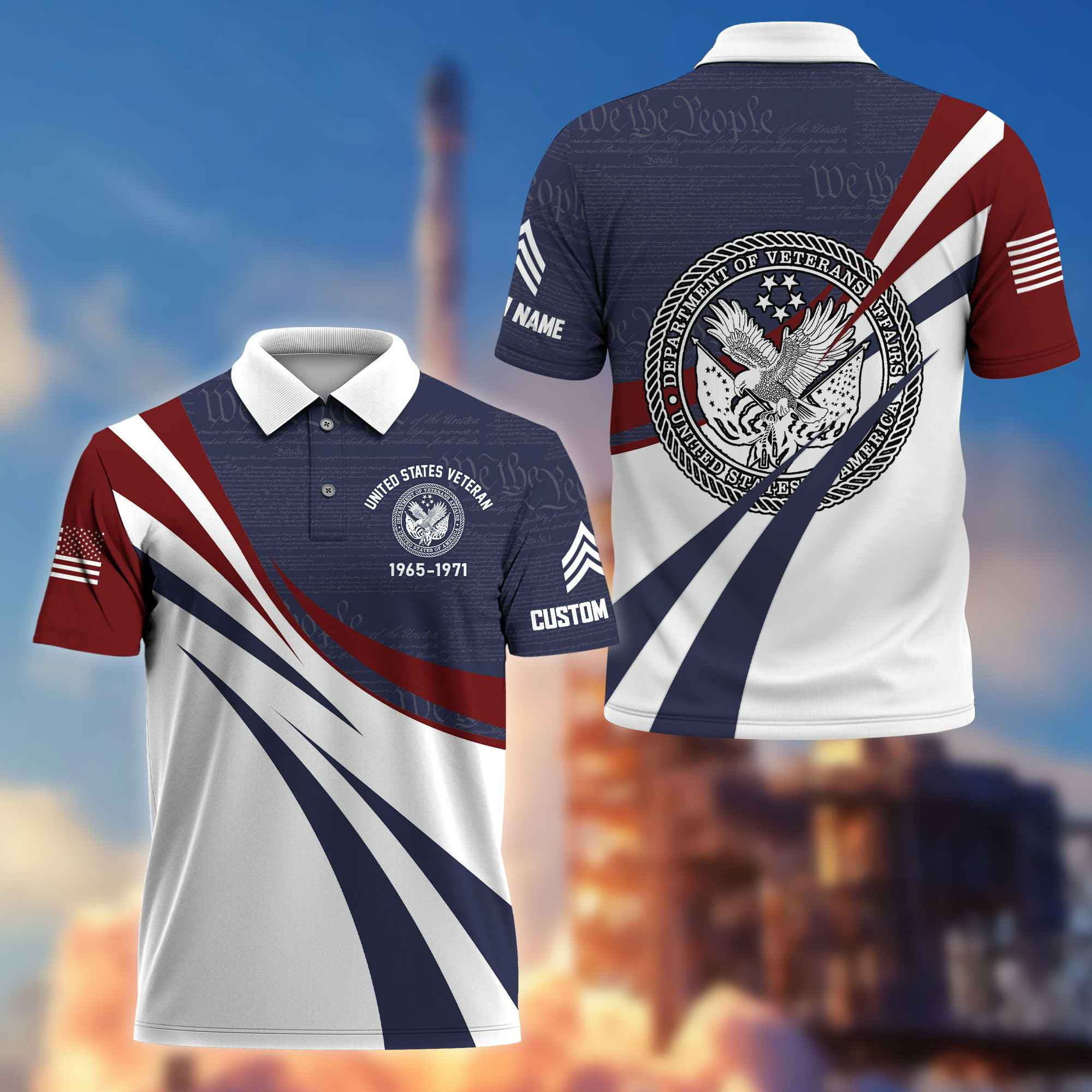 Premium US Veteran Polo Shirt VPVC217907, Custom Name, Rank, Year, Gifts For US Veteran, Best Gifts On Father’s Day, Armed Forces Day, Independence Day, Veterans Day