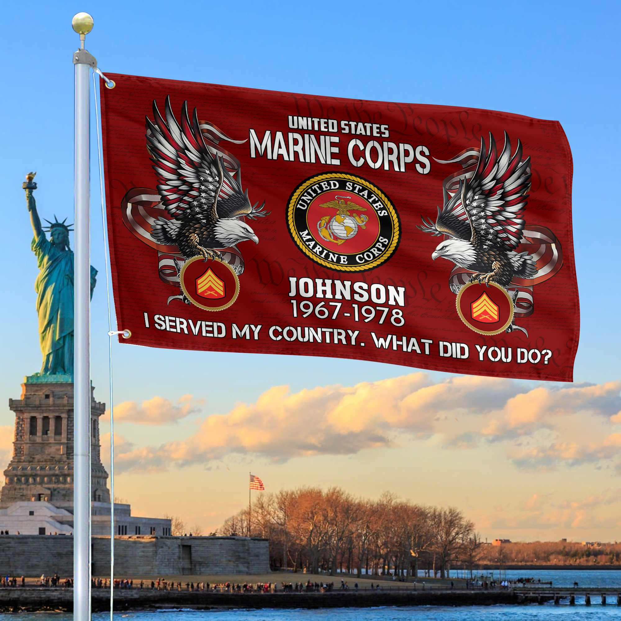 Premium Custom USMC Grommet Flag VPVC108403, Gifts For Marine Veteran, Gifts For Dad, For Husband, Best Gifts On Father’s Day, Armed Forces Day, Independence Day, Veterans Day