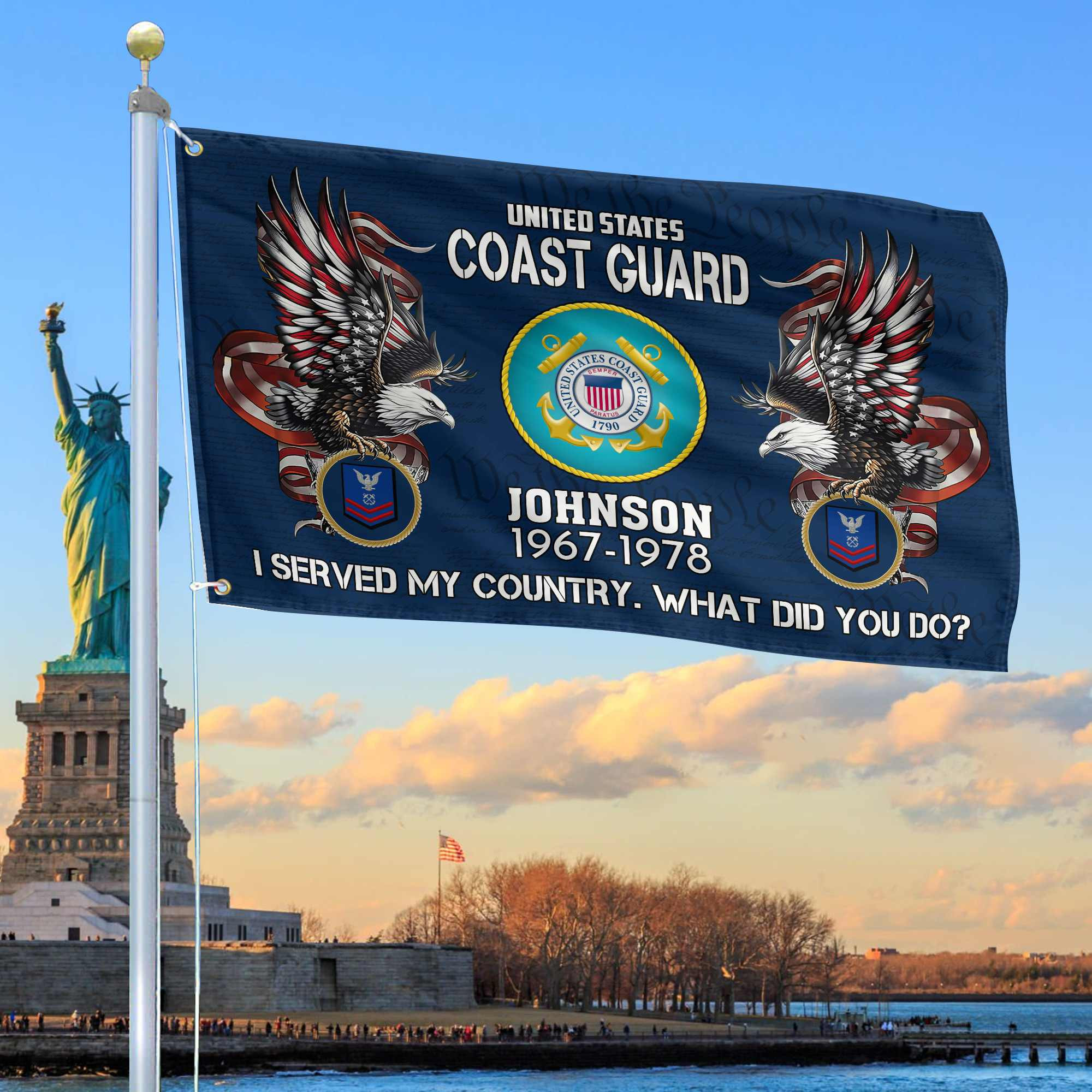 Premium Custom USCG Grommet Flag VPVC108405, Gifts For Coast Guard Veteran, Gifts For Dad, For Husband, Best Gifts On Father’s Day, Armed Forces Day, Independence Day, Veterans Day