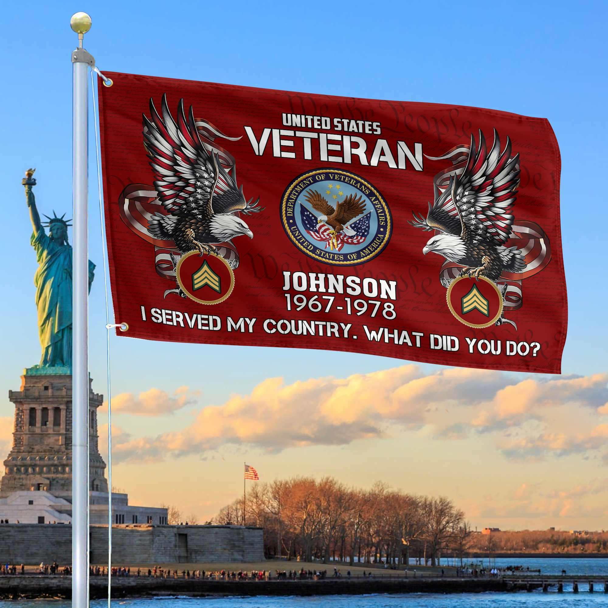 Premium Custom US Veteran Grommet Flag VPVC108407, Gifts For US Veteran, Gifts For Dad, For Husband, Best Gifts On Father’s Day, Armed Forces Day, Independence Day, Veterans Day
