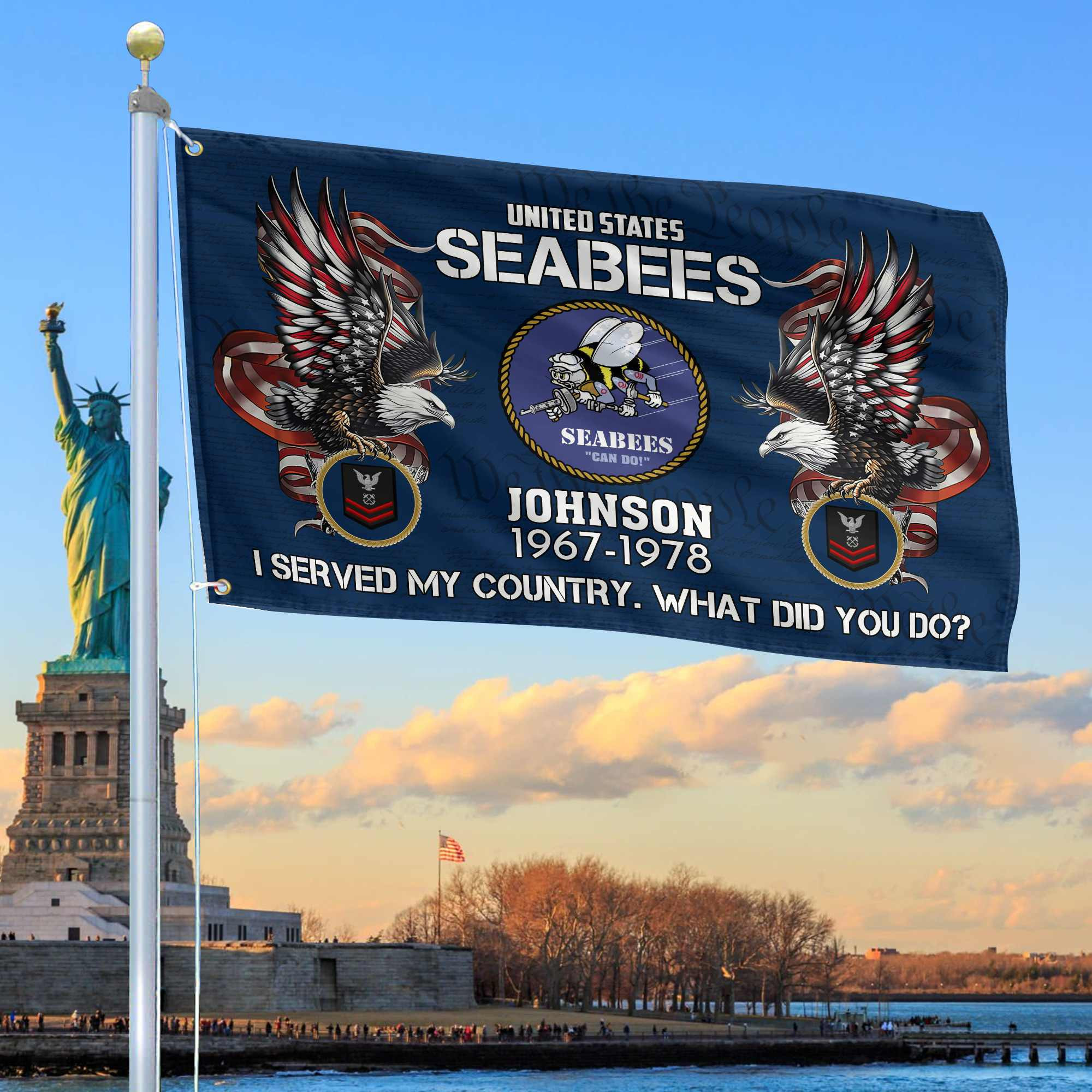 Premium Custom US Seabees Grommet Flag VPVC108409, Gifts For Seabees Veteran, Gifts For Dad, For Husband, Best Gifts On Father’s Day, Armed Forces Day, Independence Day, Veterans Day