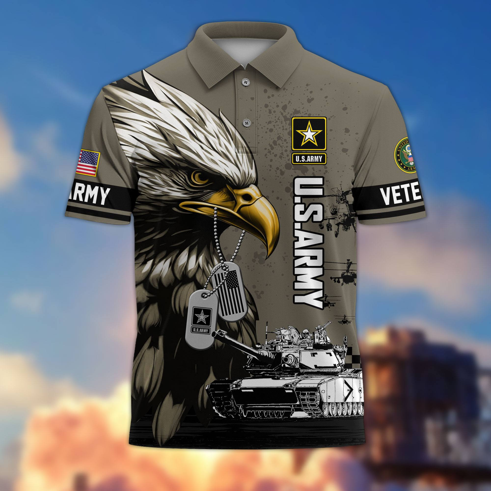 Premium US Veterans Polo Shirt BPHN230412, Gifts For US Veterans, Gifts On Memorial Day, Father’s Day, Armed Forces Day, Veterans Day