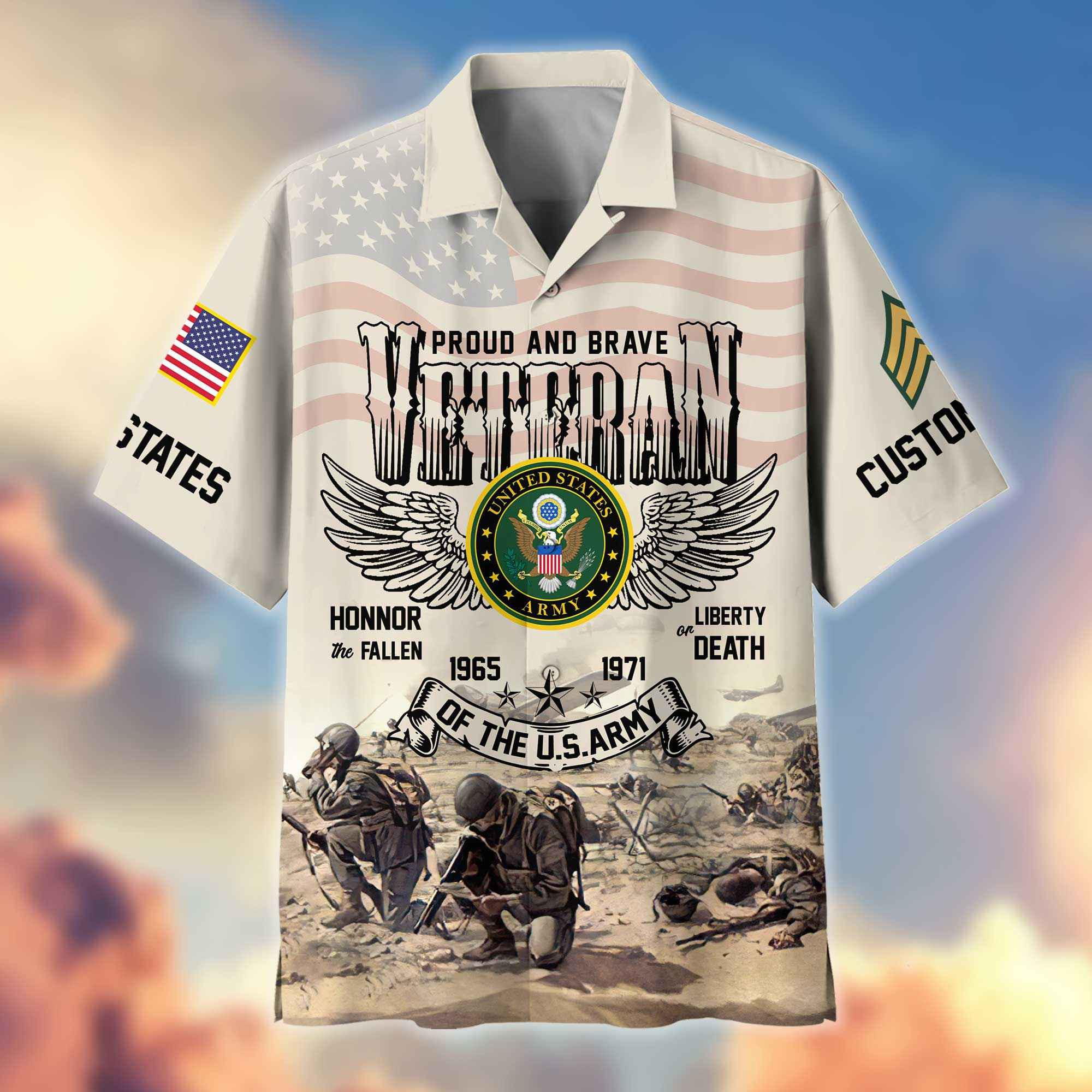 US Army Custom Hawaiian Shirt VPVC404401, Gifts For Army Veteran, Best Gifts On Father’s Day, Armed Forces Day, Independence Day, Veterans Day