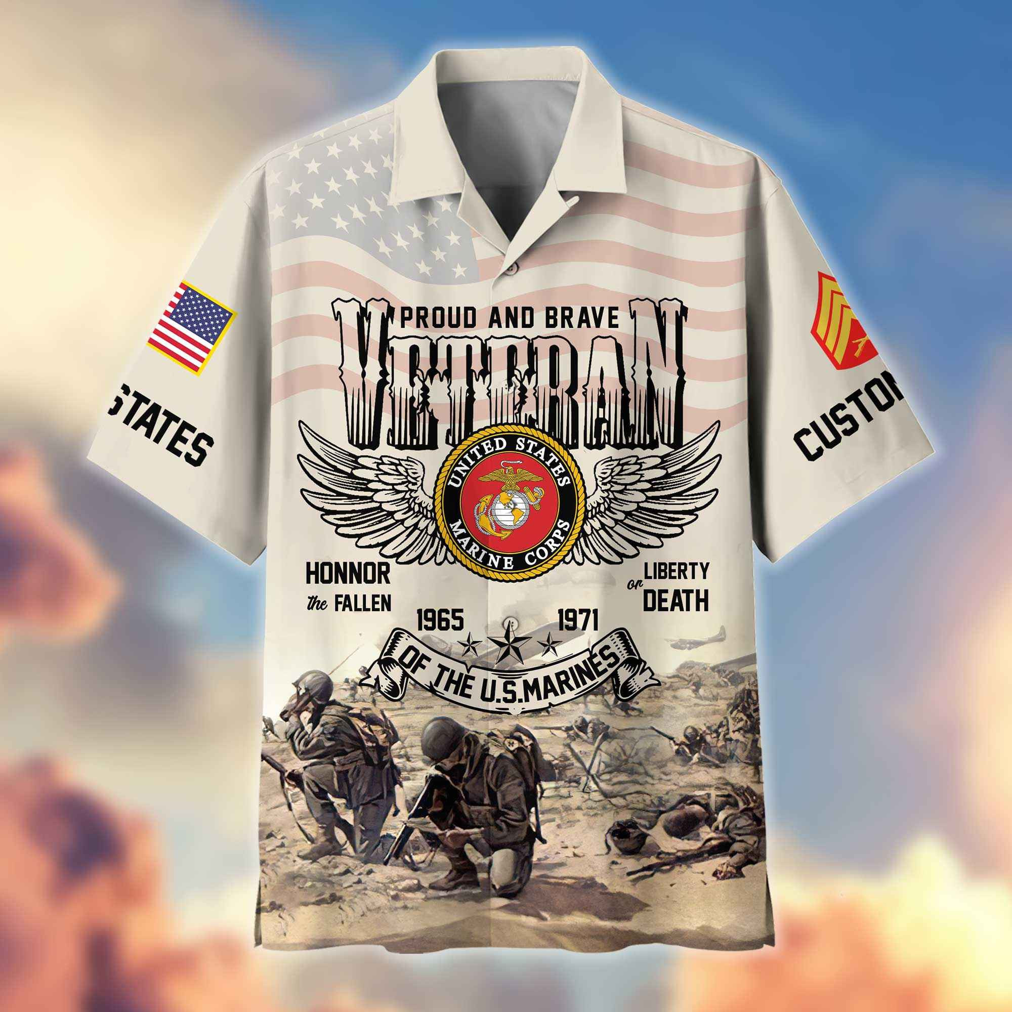 USMC Custom Hawaiian Shirt VPVC404403, Gifts For Marine Veteran, Best Gifts On Father’s Day, Armed Forces Day, Independence Day, Veterans Day