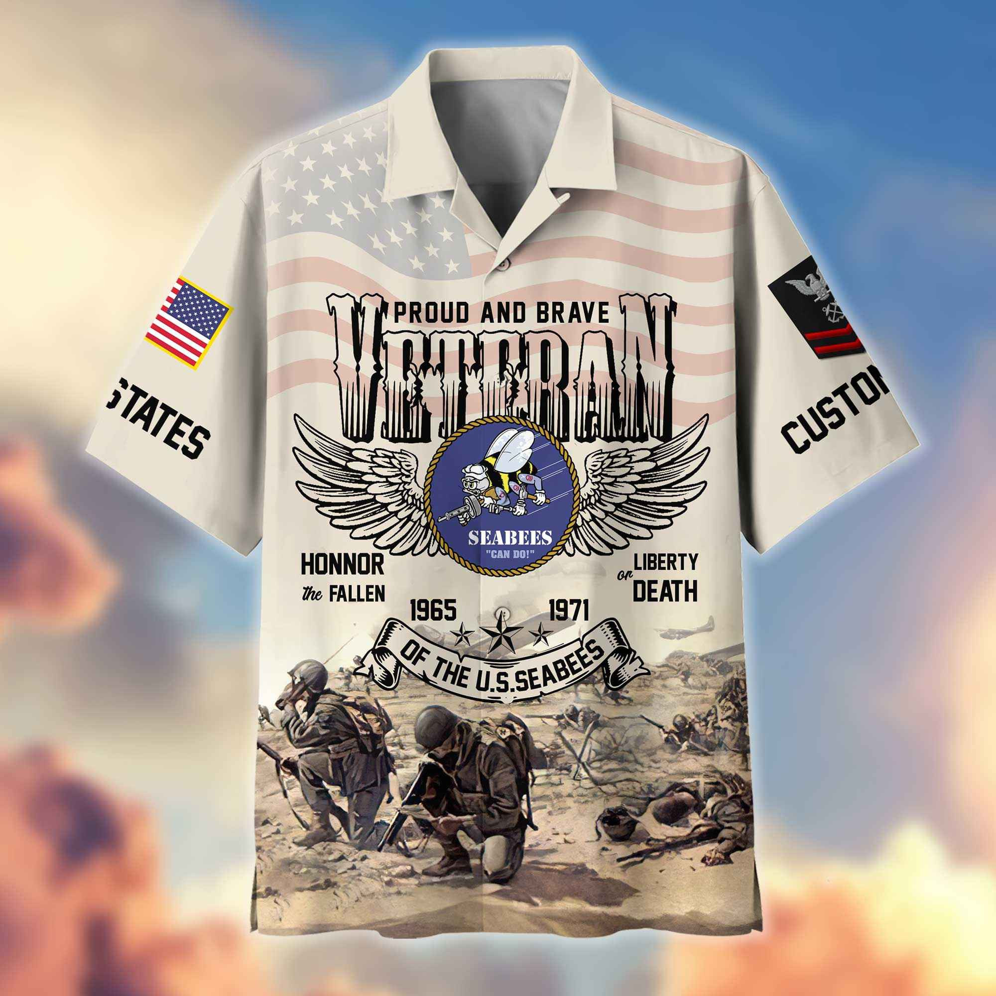 US Seabees Custom Hawaiian Shirt VPVC404409, Gifts For Seabees Veteran, Best Gifts On Father’s Day, Armed Forces Day, Independence Day, Veterans Day