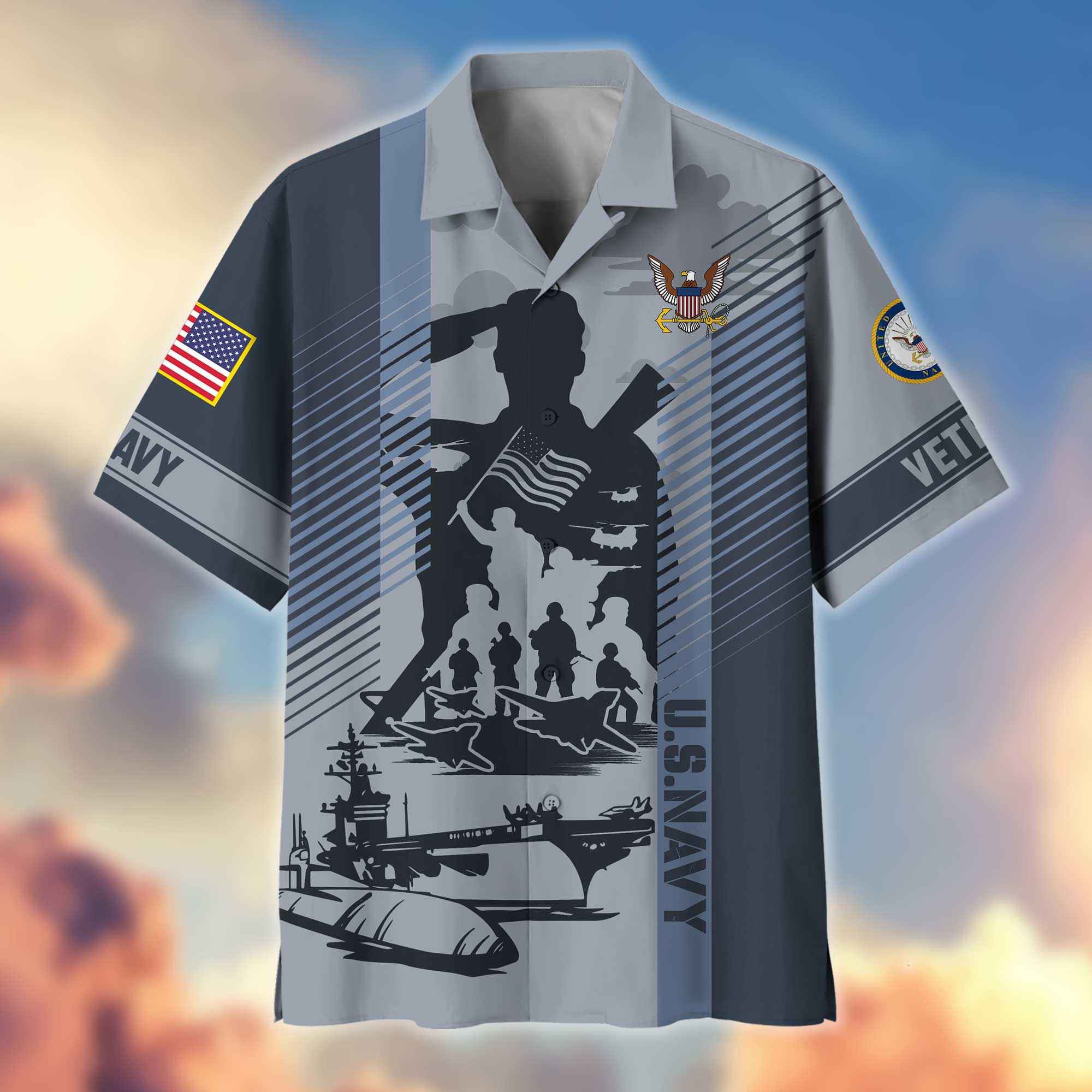 Premium US Navy Hawaiian Shirt VPVC404602, Gifts For Navy Veteran, Best Gifts On Father’s Day, Armed Forces Day, Independence Day, Veterans Day