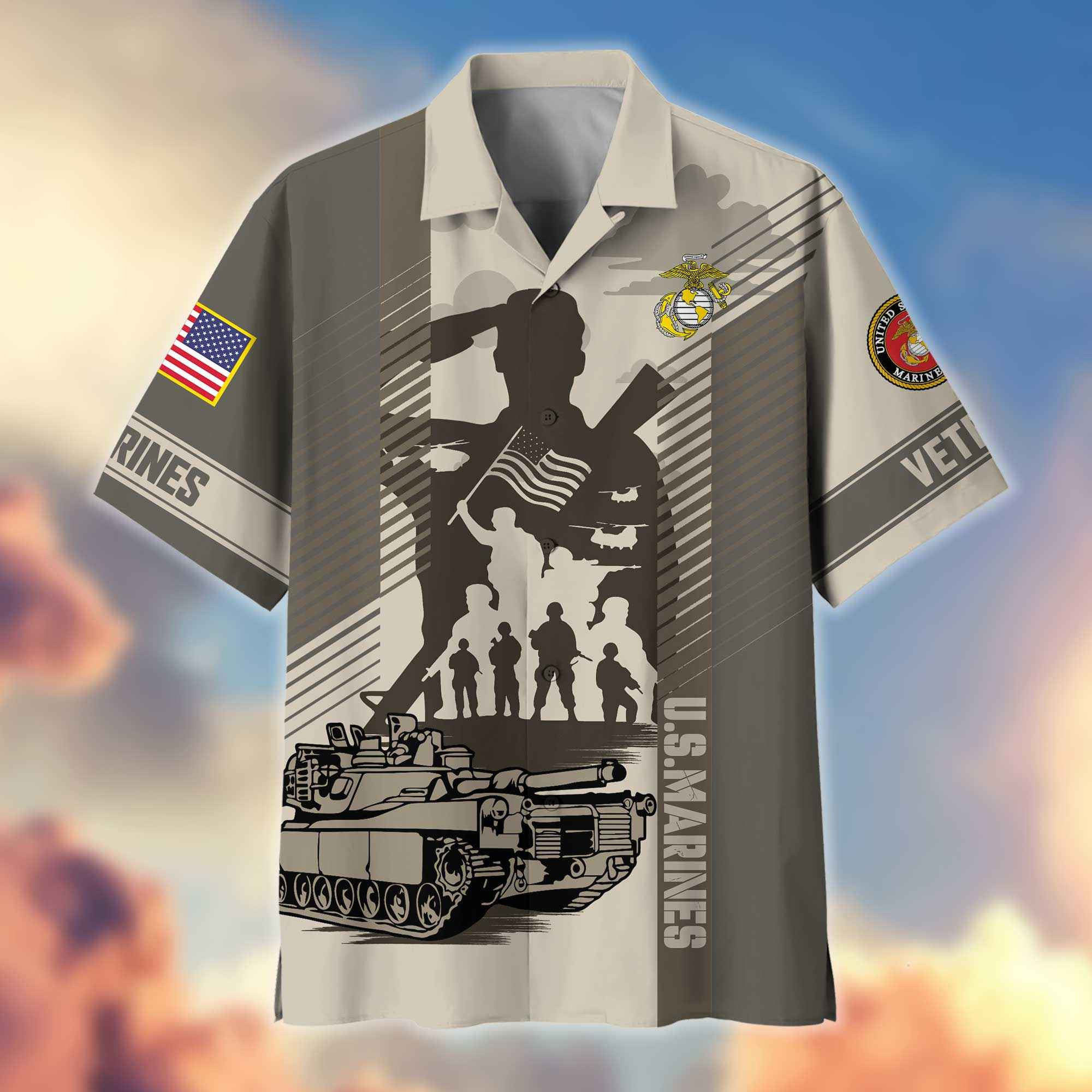 Premium USMC Hawaiian Shirt VPVC404603, Gifts For Marine Veteran, Best Gifts On Father’s Day, Armed Forces Day, Independence Day, Veterans Day