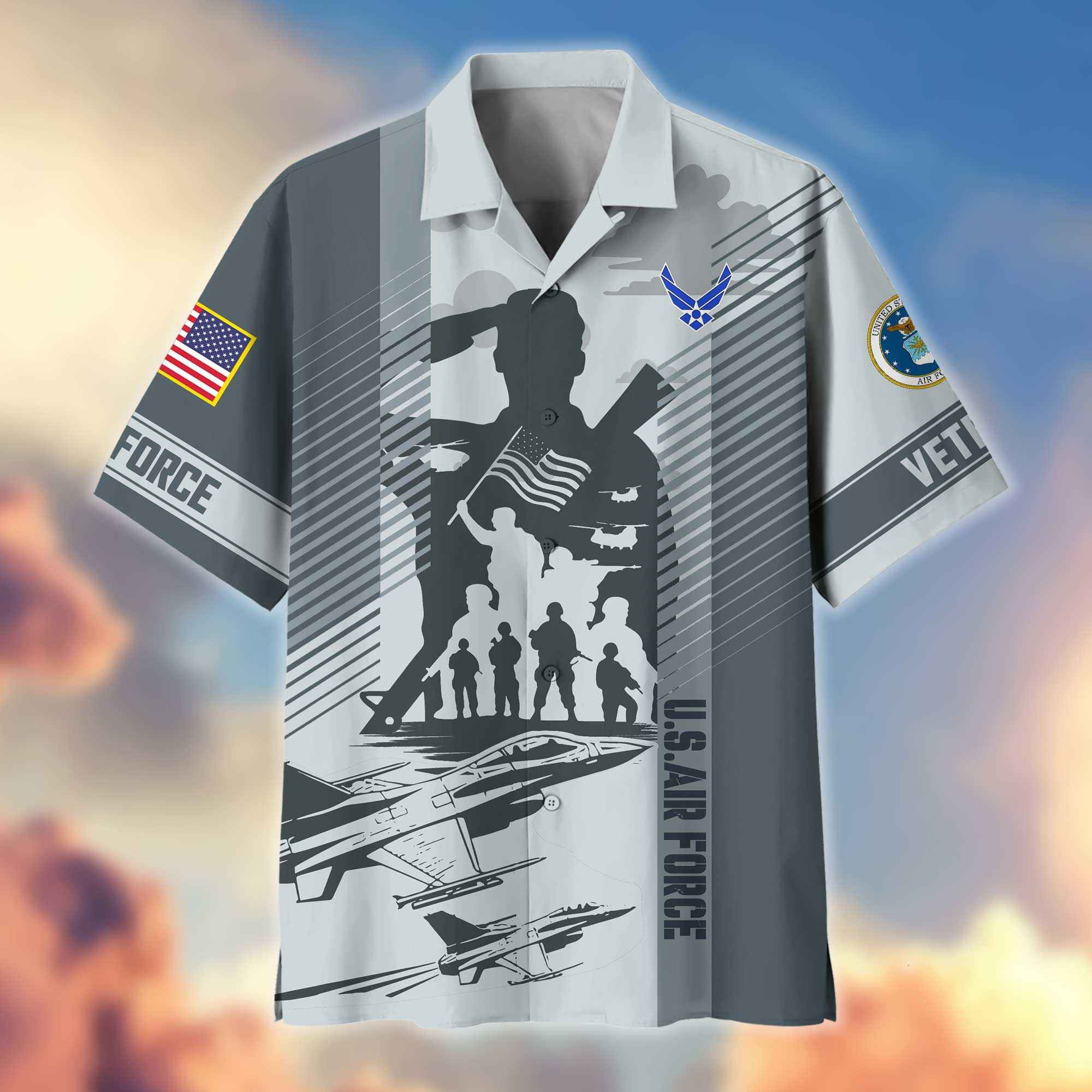 Premium USAF Hawaiian Shirt VPVC404604, Gifts For Air Force Veteran, Best Gifts On Father’s Day, Armed Forces Day, Independence Day, Veterans Day