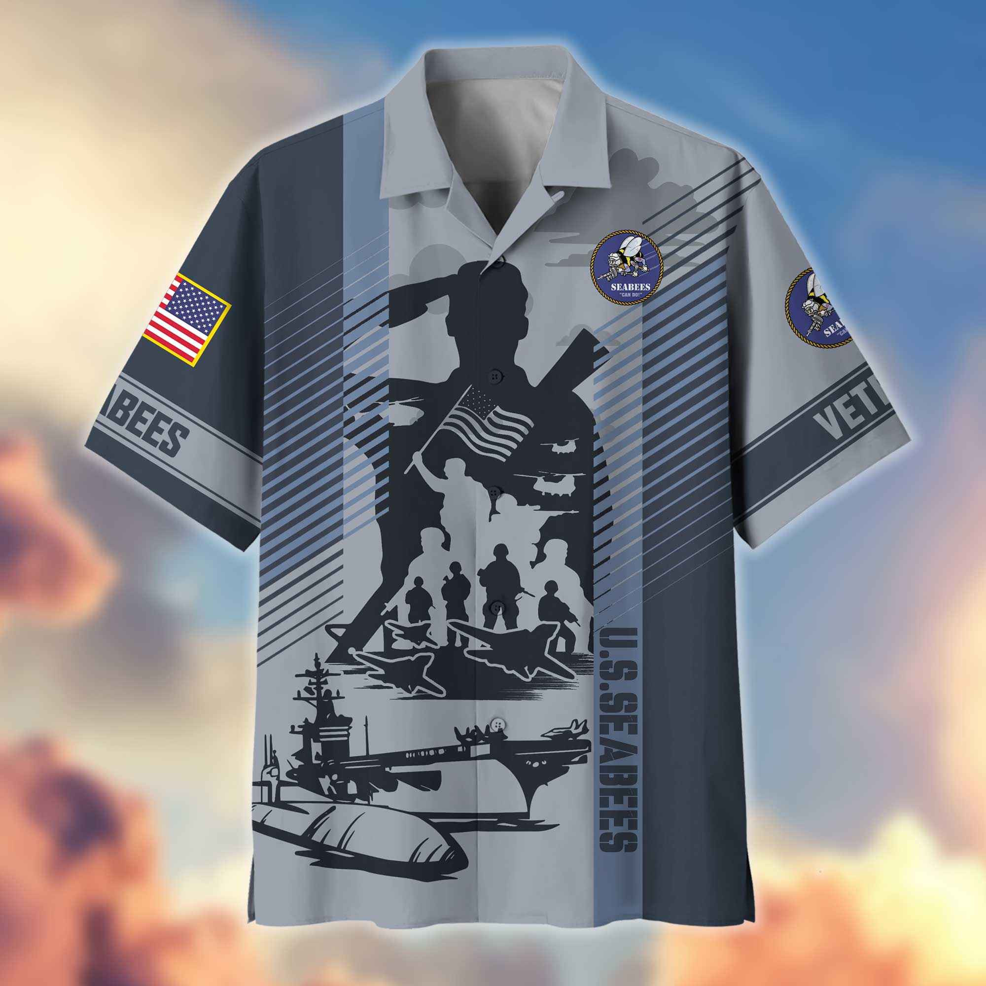 Premium US Seabees Hawaiian Shirt VPVC404609, Gifts For Seabees Veteran, Best Gifts On Father’s Day, Armed Forces Day, Independence Day, Veterans Day