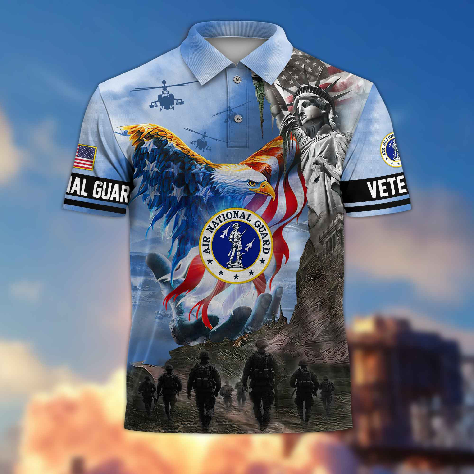 Premium Air National Guard Polo Shirt BPVC060514, Gifts For US Veteran, For Air National Guard Veteran