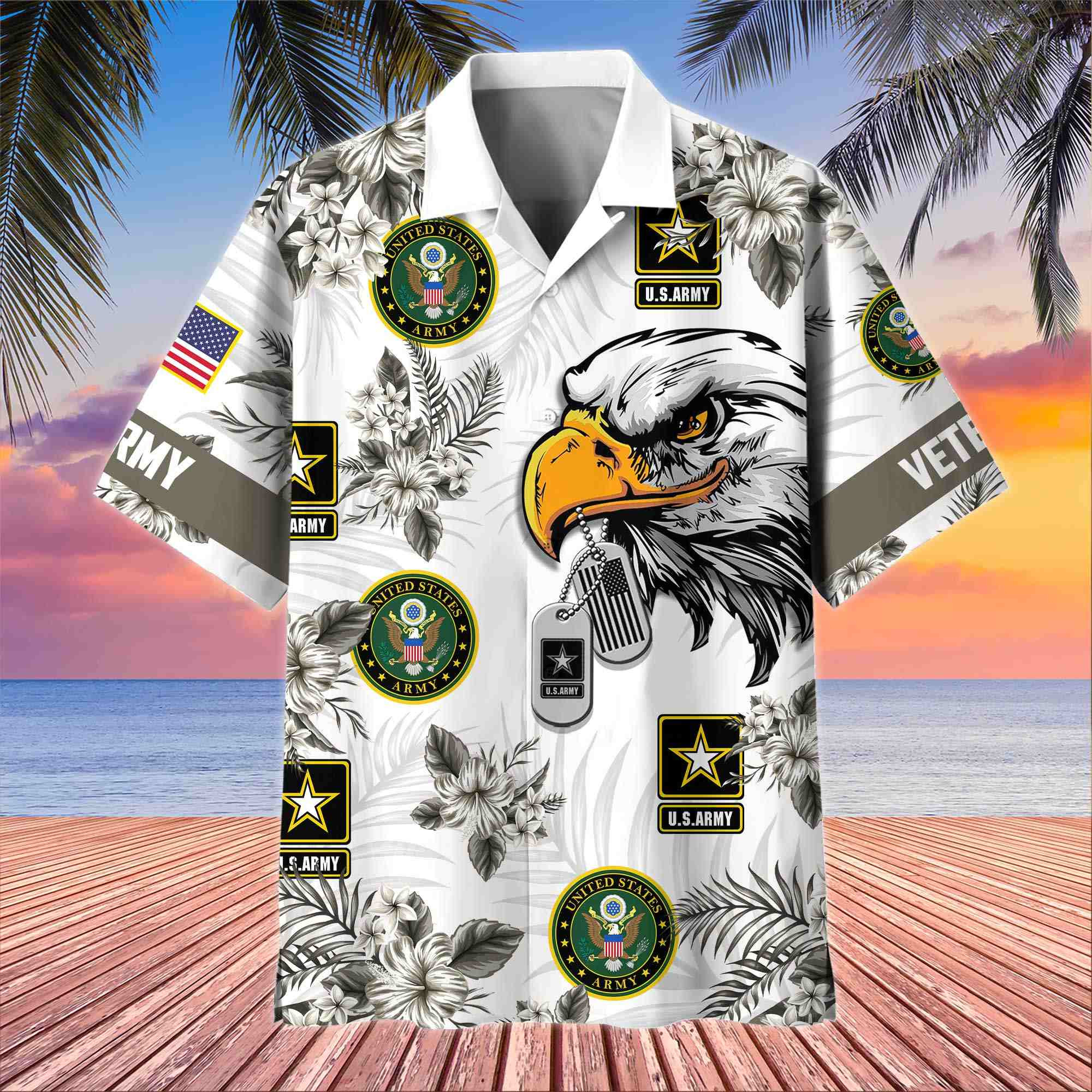 Premium US Veterans Hawaiian Shirt BPHN230411, Gifts For US Veterans, Gifts On Memorial Day, Father’s Day, Armed Forces Day, Veterans Day