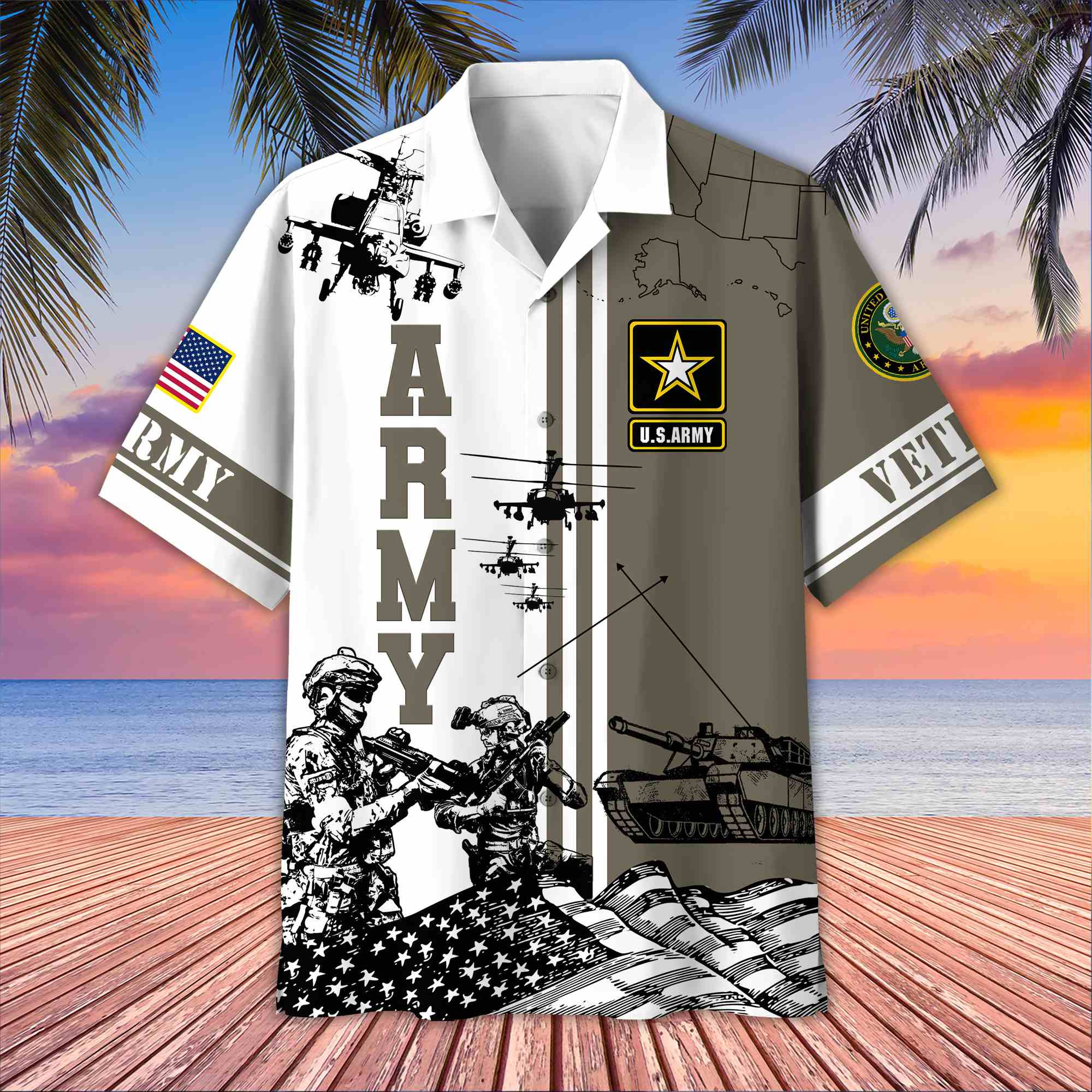 Premium US Veterans Hawaiian Shirt BPVC070501, Gifts For US Veterans, Gifts On Memorial Day, Father’s Day, Armed Forces Day, Veterans Day