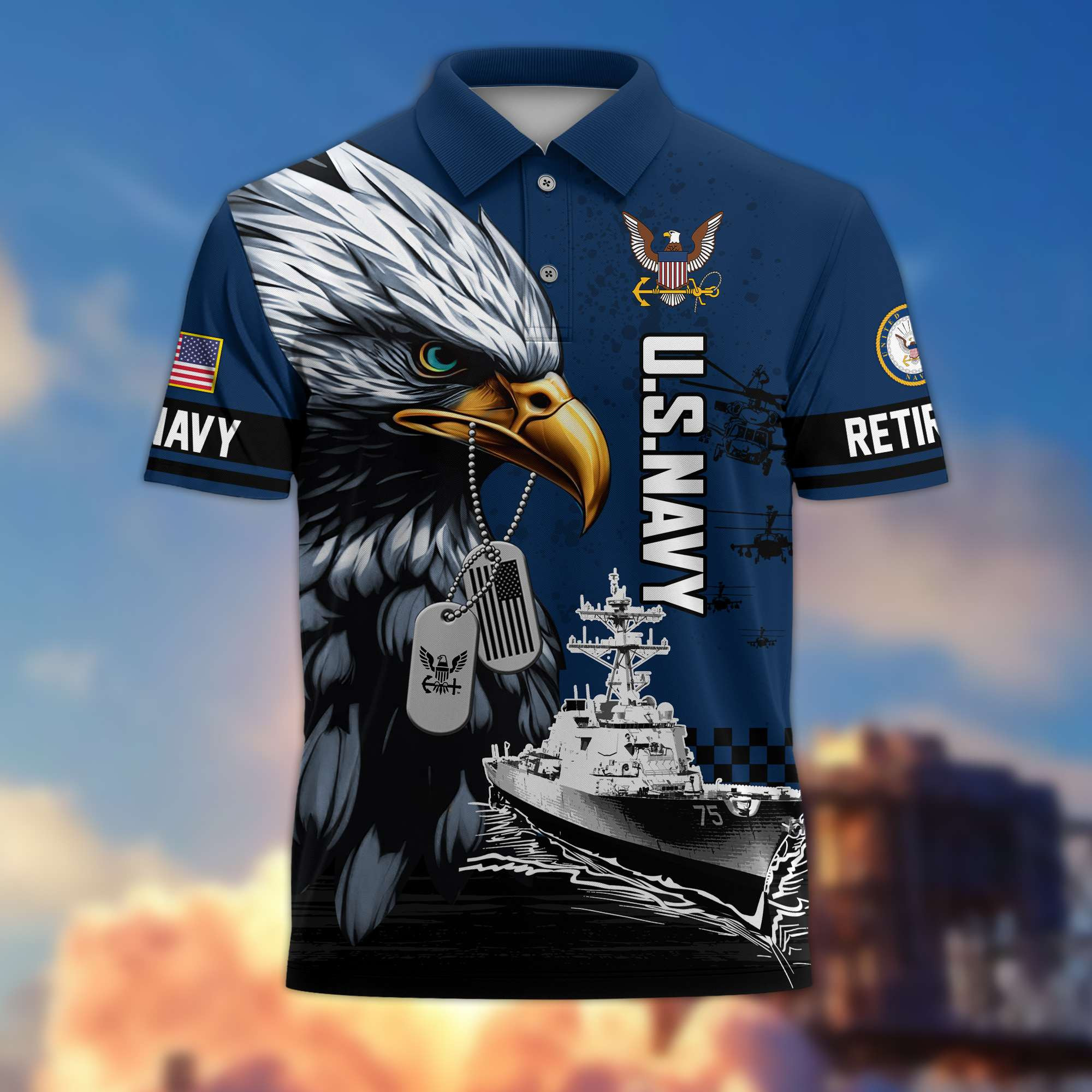 Premium US Navy Retired Polo Shirt BPVC130511, Gifts For US Veteran
