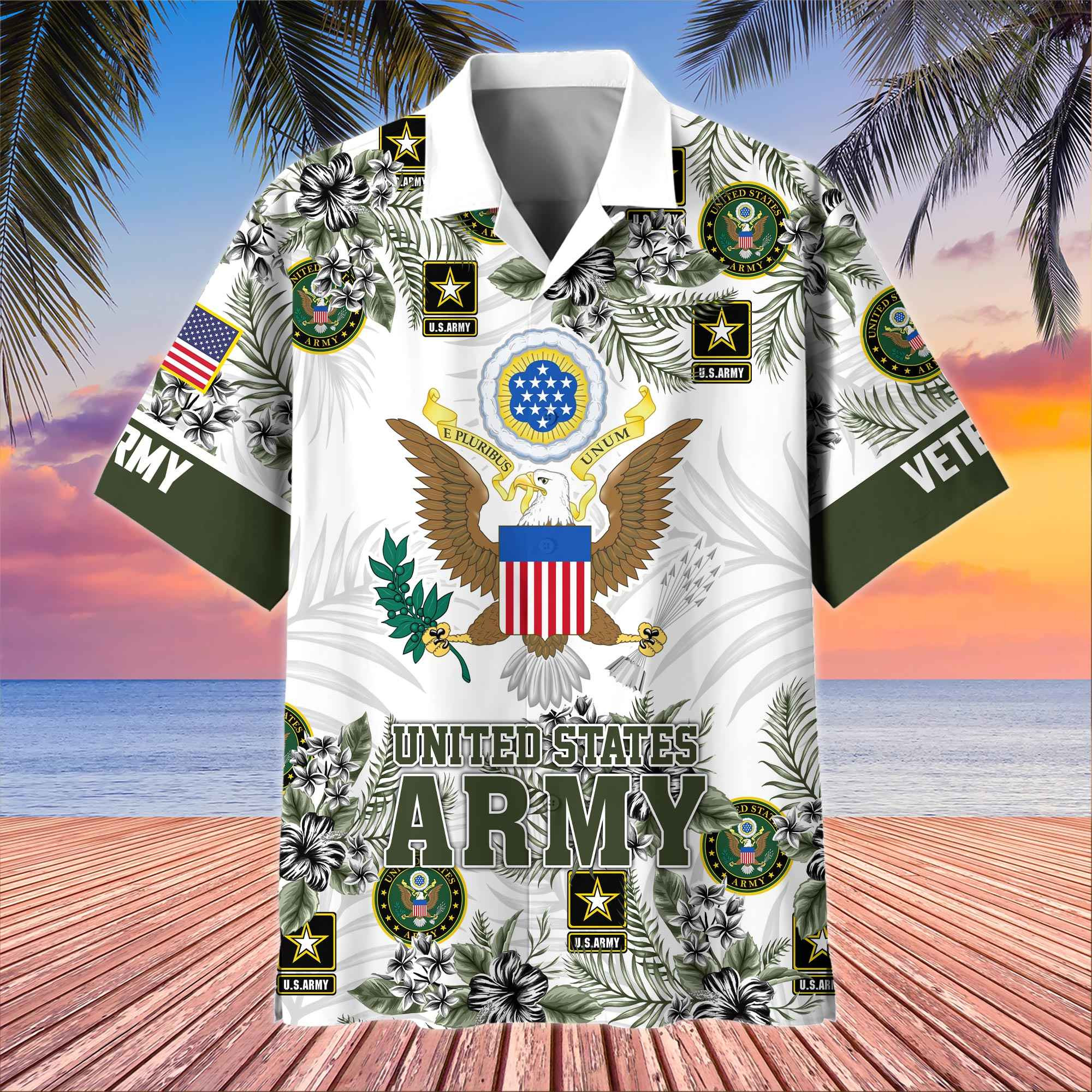 Premium US Veterans Hawaiian Shirt BPHN080511, Gifts For US Veterans, Gifts On Memorial Day, Father’s Day, Armed Forces Day, Veterans Day
