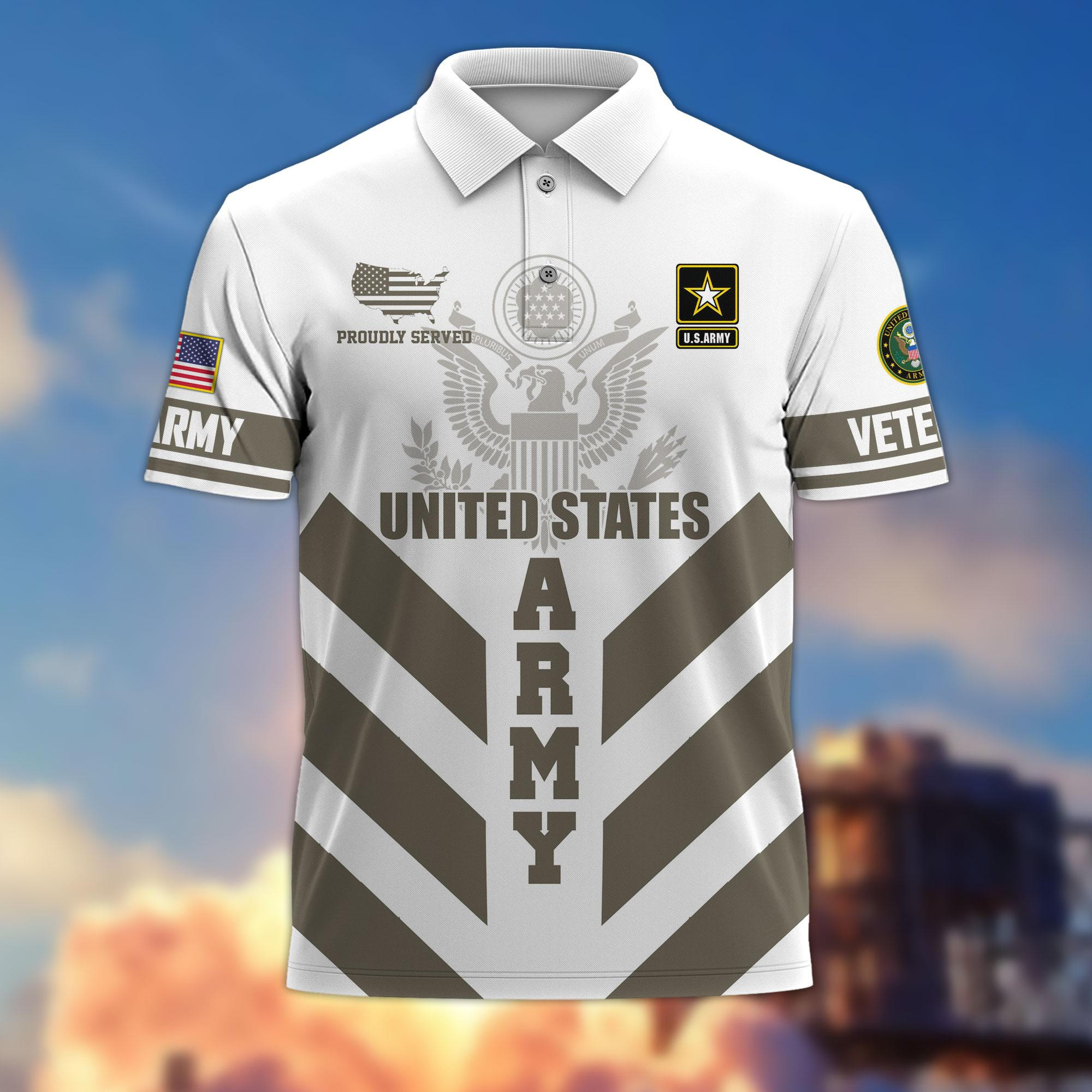 Premium US Veterans Polo Shirt BPHN280411, Gifts For US Veterans, Gifts On Father’s Day, Armed Forces Day, Veterans Day