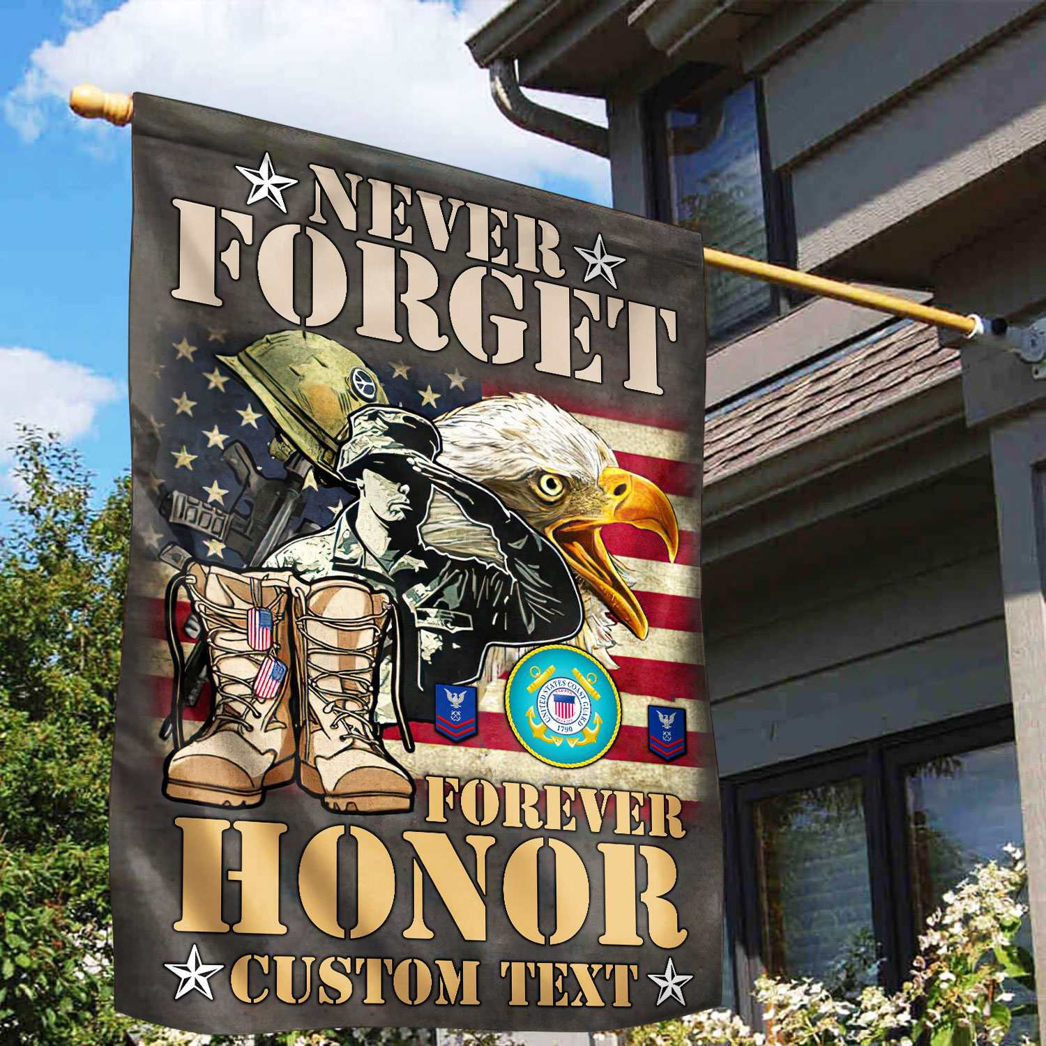 Premium Custom USCG Veteran Flag VPVC110705, Gift For Coast Guard Veteran, American Flag, Patriotic Flag, Garden Flag, House Flag