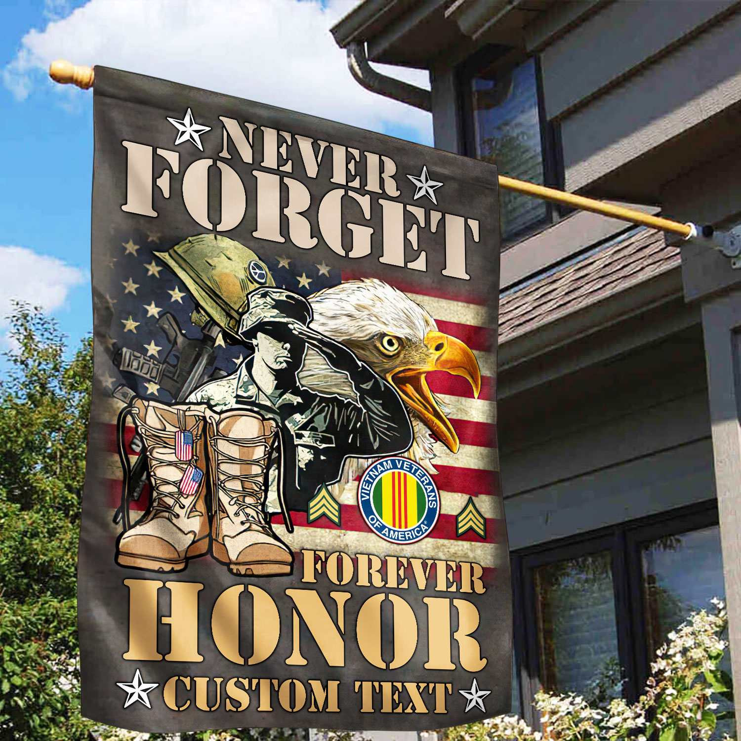 Premium Custom Vietnam Veteran Flag VPVC110706, Gift For Vietnam Veteran, American Flag, Patriotic Flag, Garden Flag, House Flag