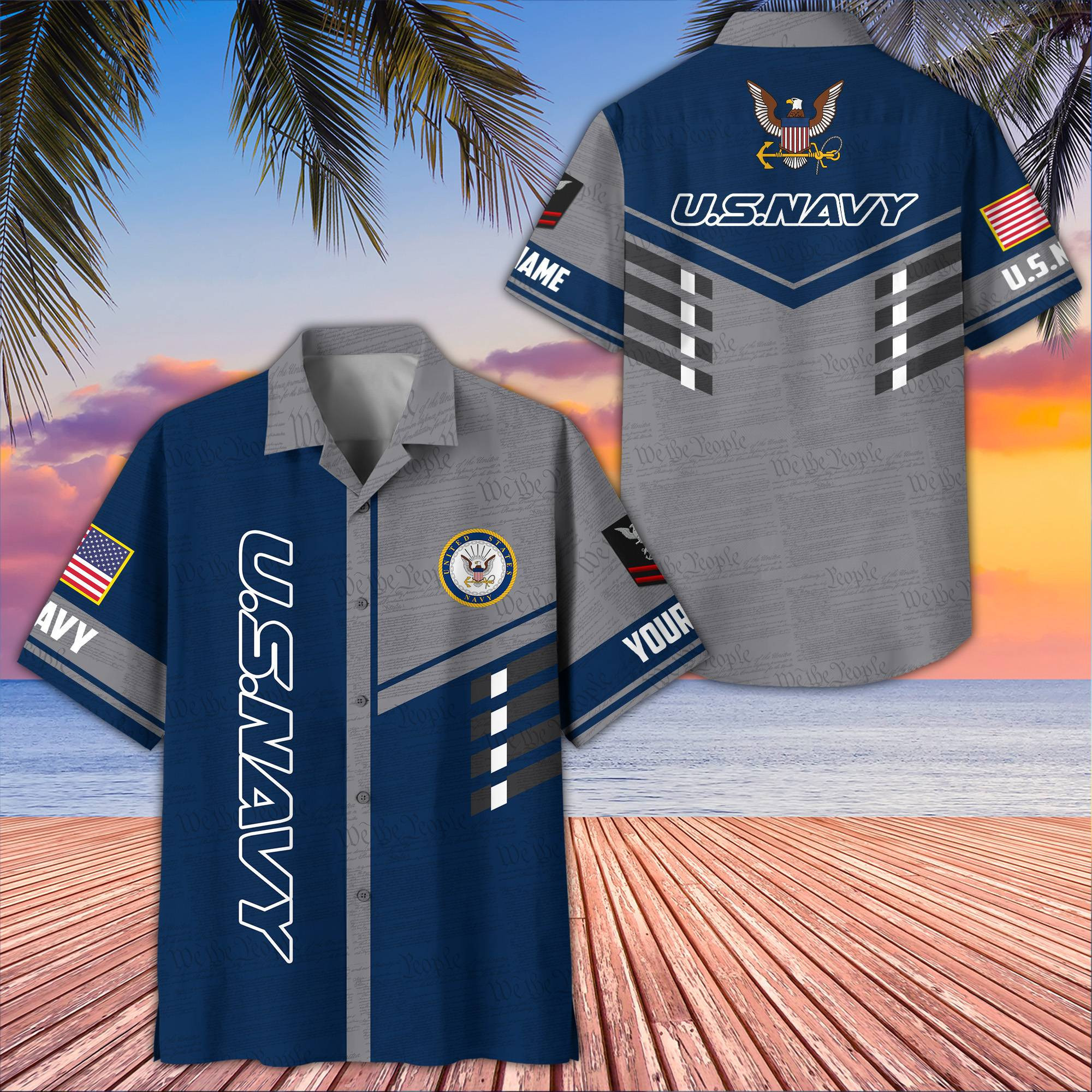 Premium Custom US Navy Hawaiian Shirt VPVC406702, Gifts For Navy Veteran, Best Gifts On Father’s Day, Armed Forces Day, Independence Day, Veterans Day