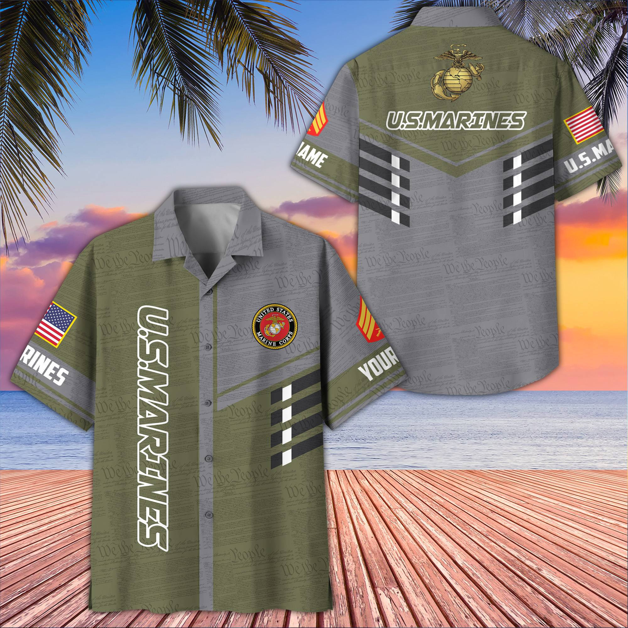 Premium Custom USMC Hawaiian Shirt VPVC406711, Gifts For Marine Veteran, Best Gifts On Father’s Day, Armed Forces Day, Independence Day, Veterans Day