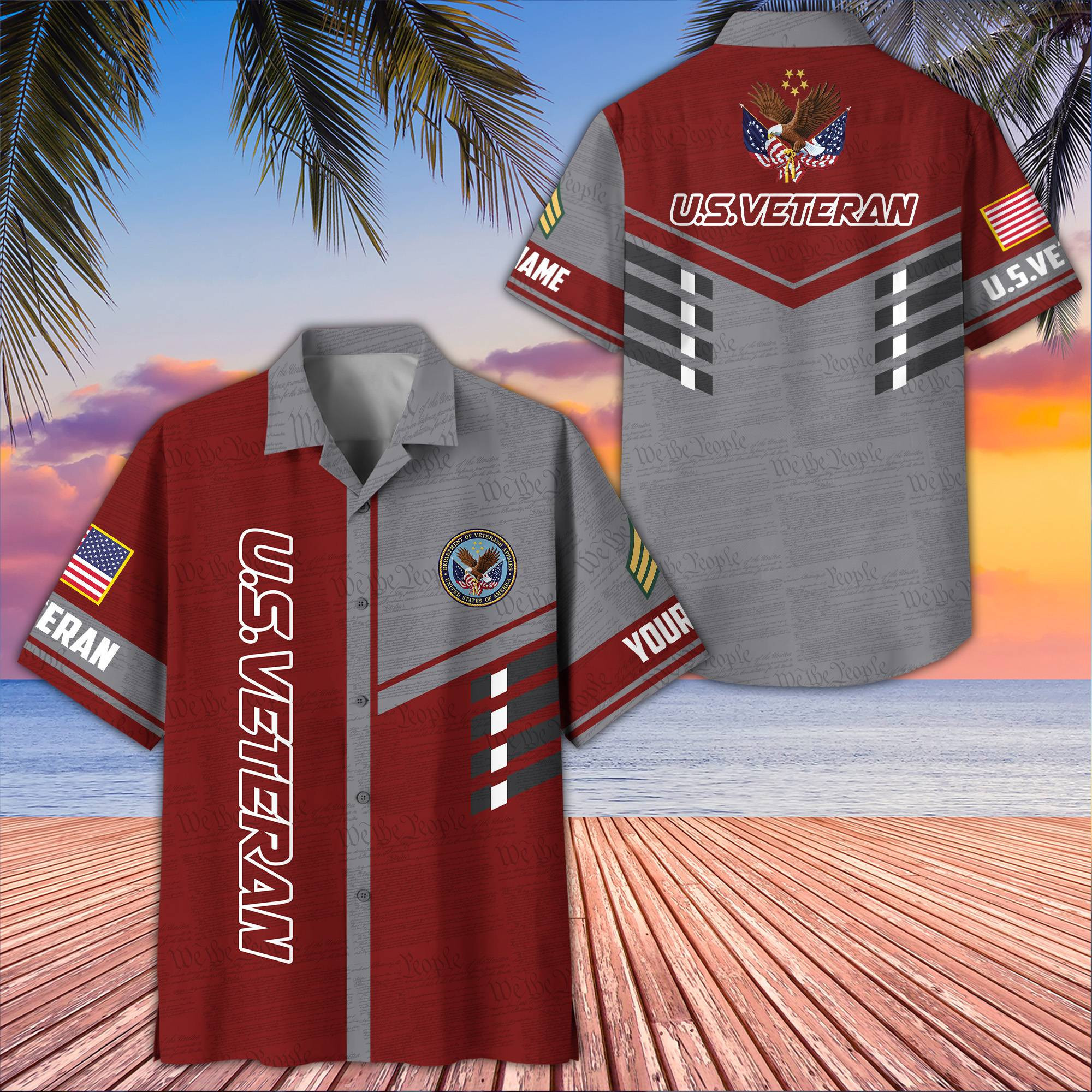 Premium Custom US Veteran Hawaiian Shirt VPVC406707, Gifts For US Veteran, Best Gifts On Father’s Day, Armed Forces Day, Independence Day, Veterans Day